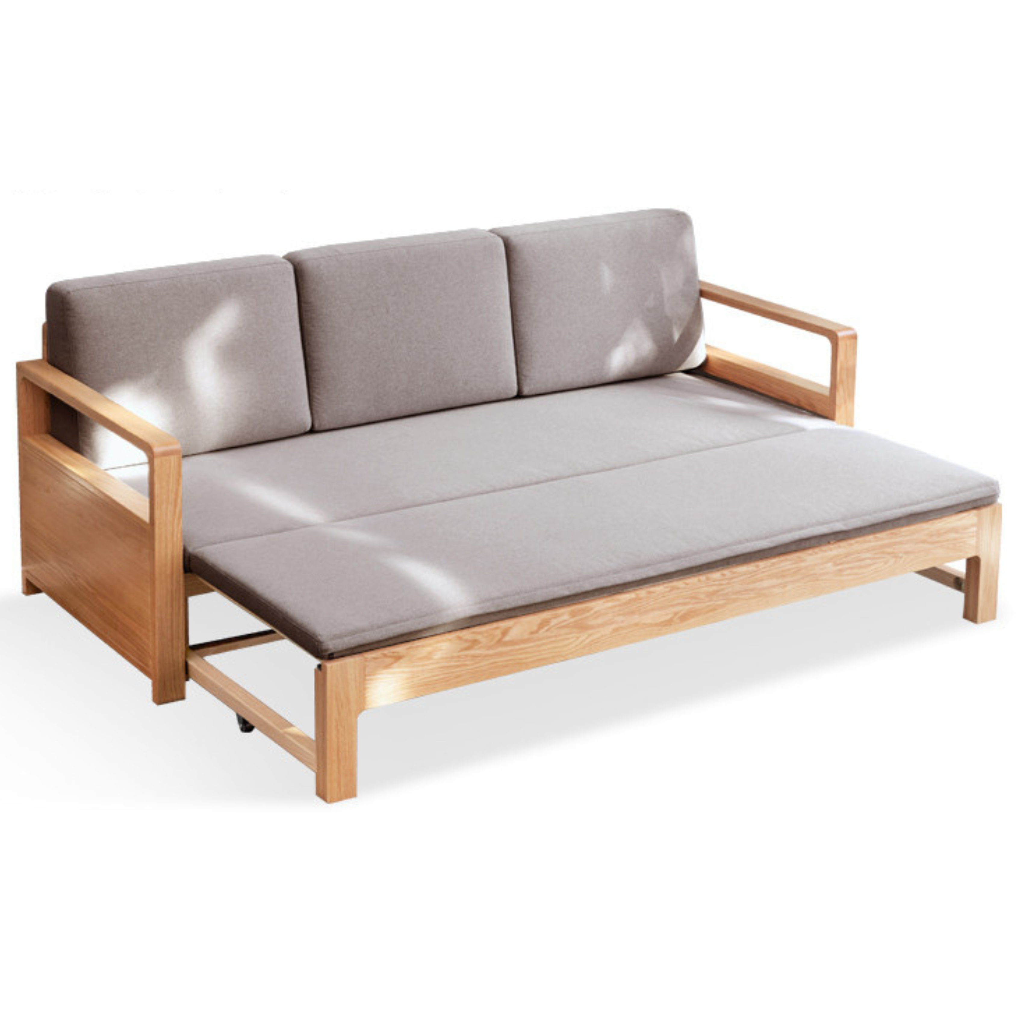 Oak, Ash Solid Woof Folding Storage Sofa Bed.
