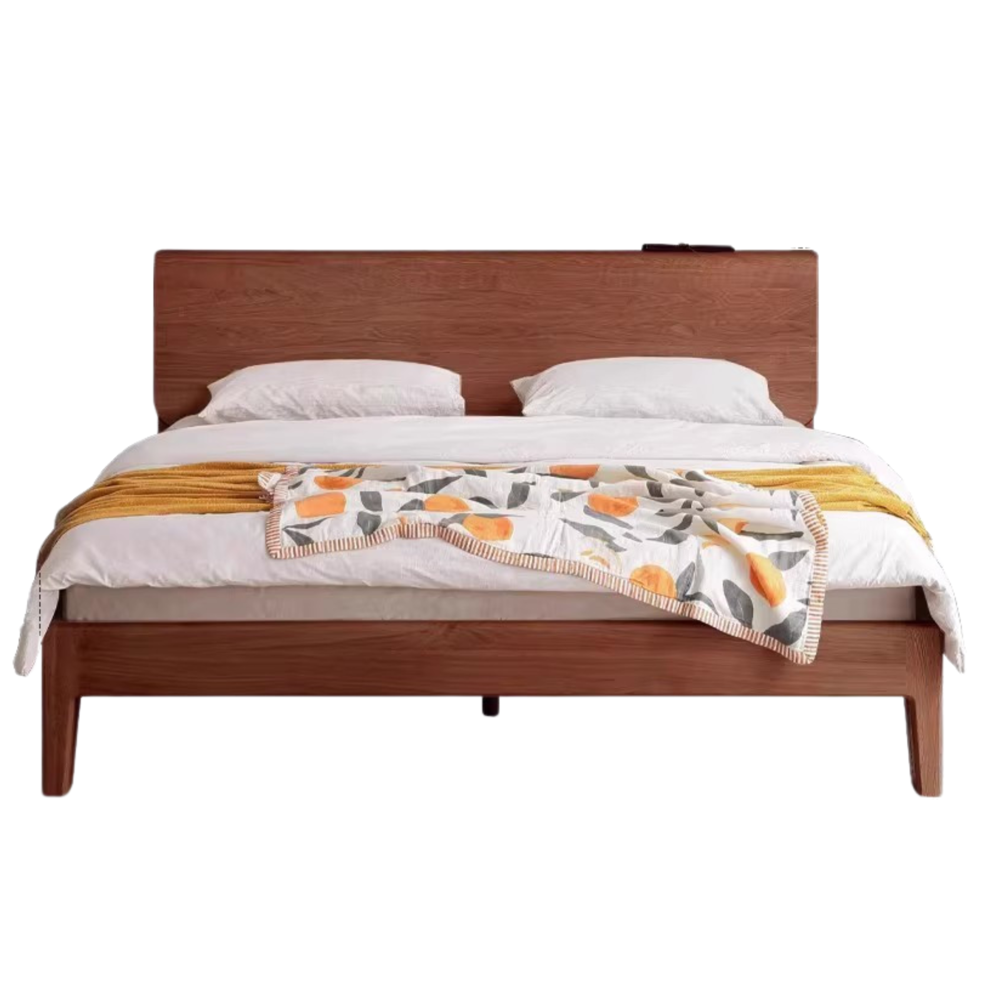 Oak Solid Wood Bed Nordic Modern