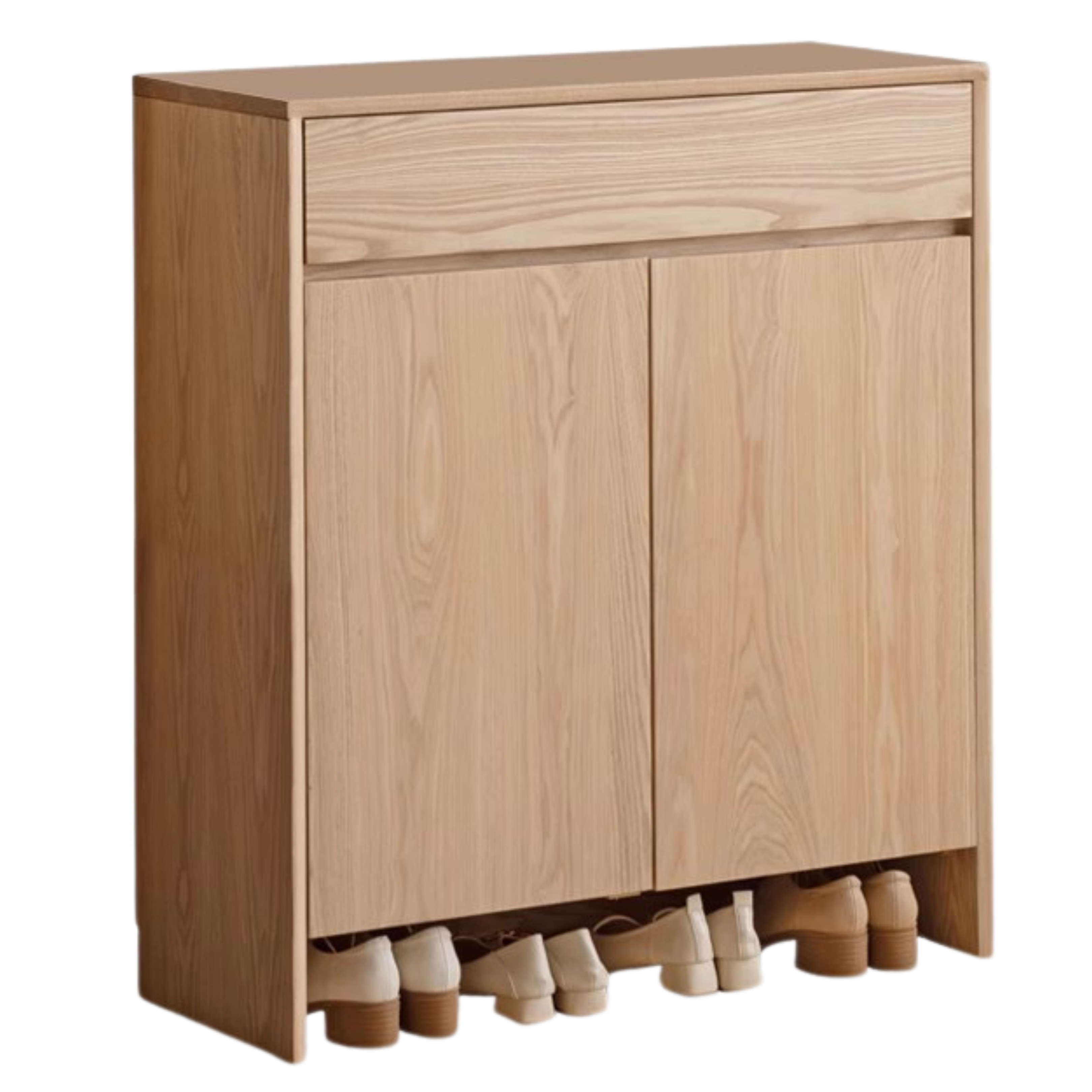 Ash, Oak Solid Wood Shoe Cabinet, Entrance Cabinet Combination Storage