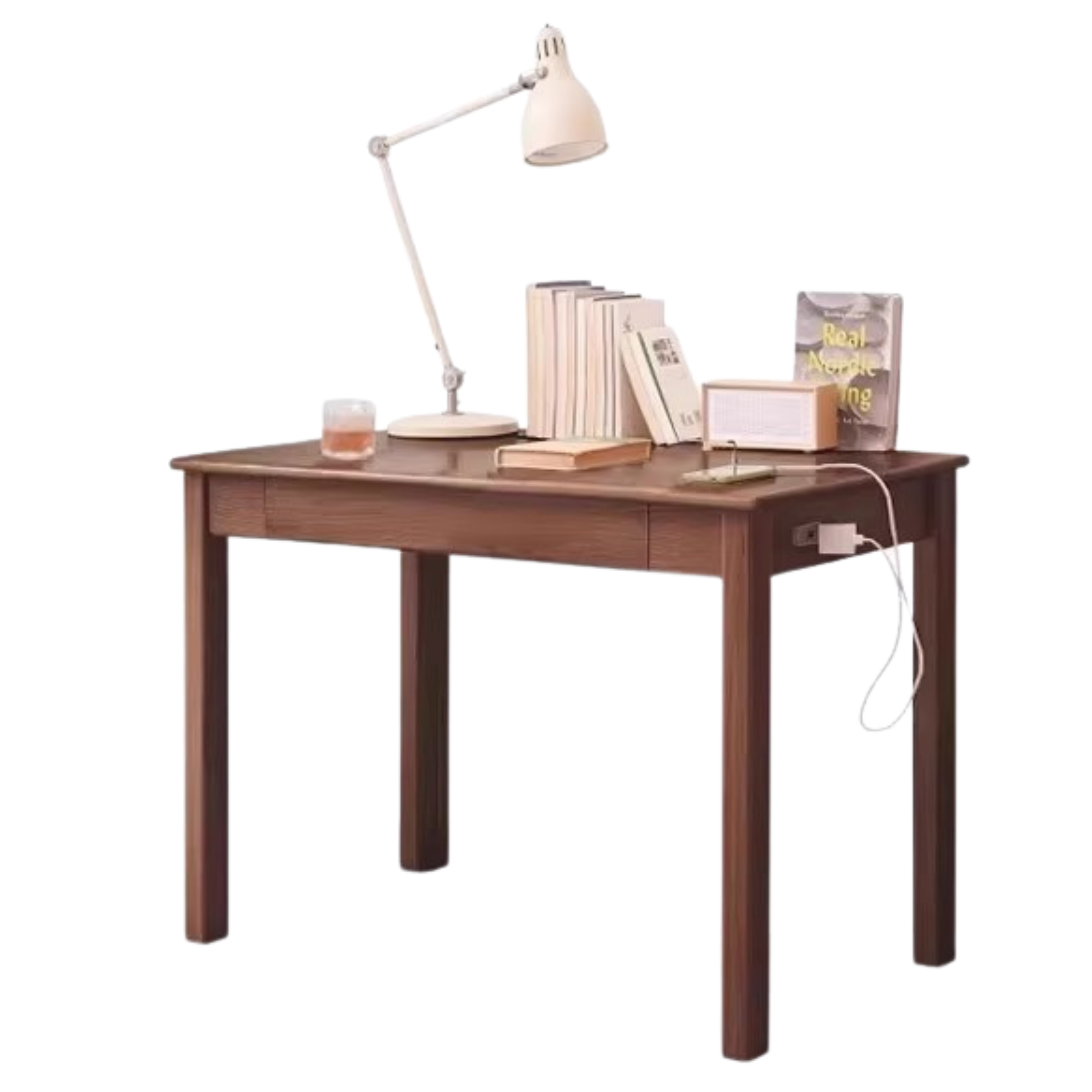 Oak, Ash Solid Wood USB Office Desk