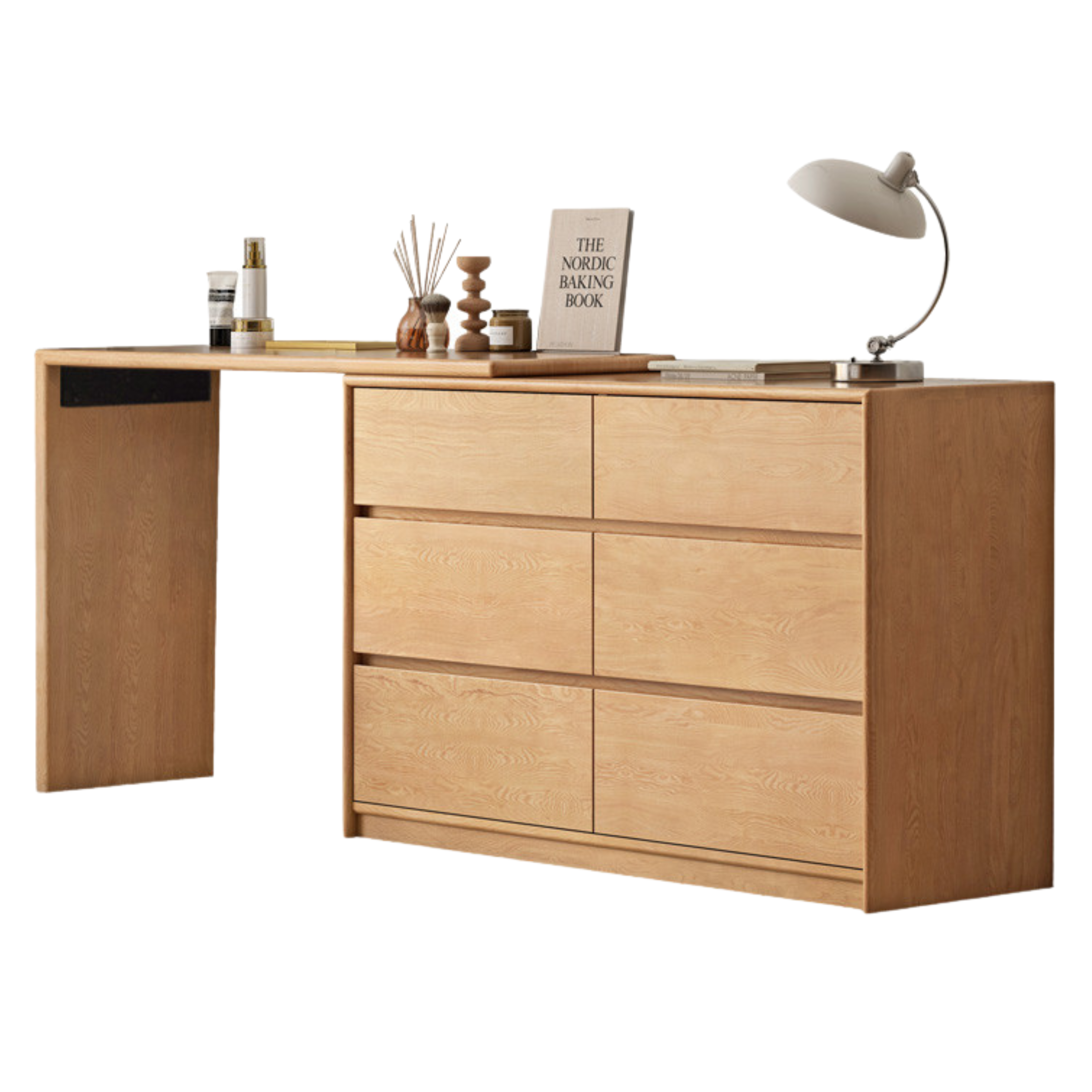 Oak Solid Wood Ultra Narrow Dressing Table.