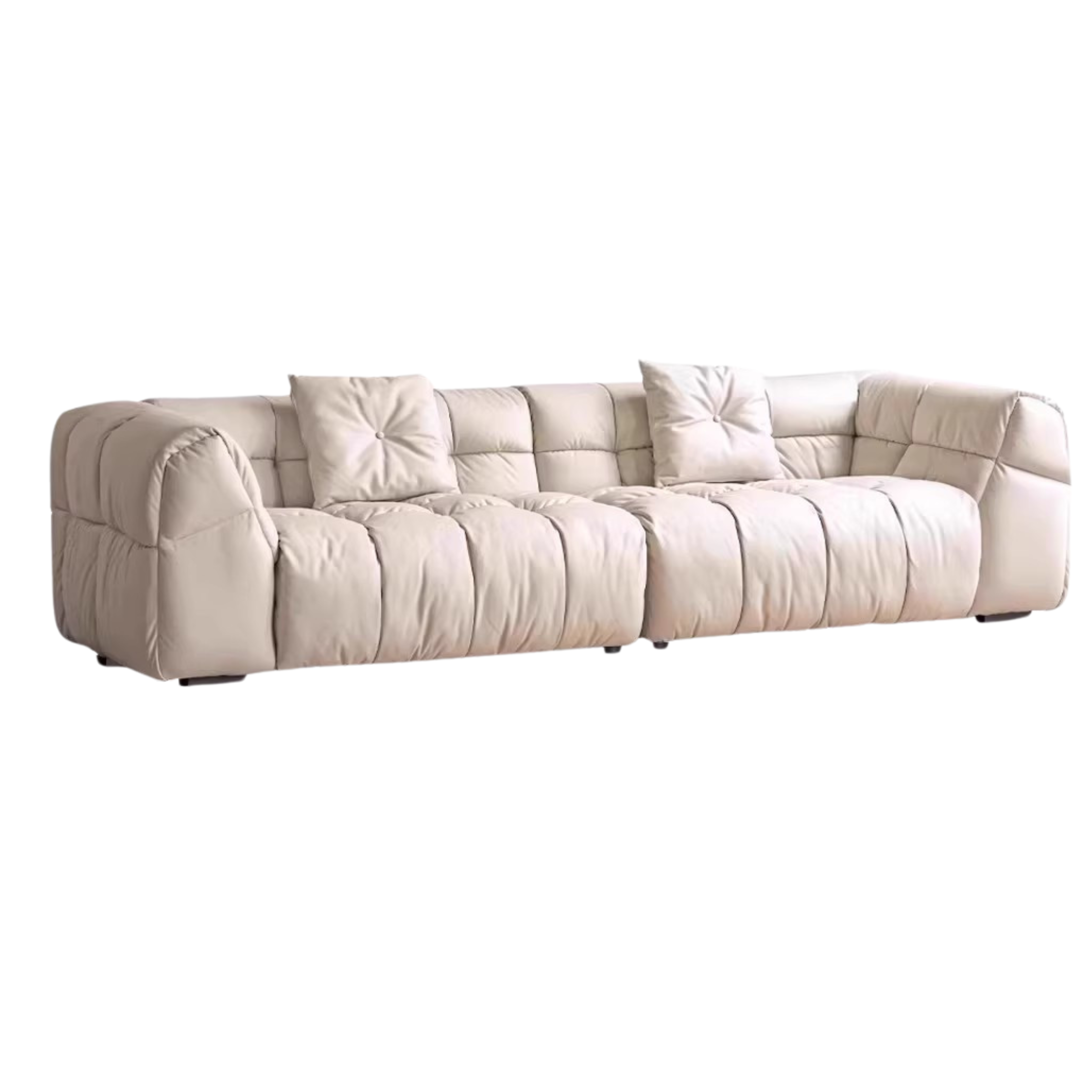 Genuine Leather,Technology Cloth Sofa Cream Wind)