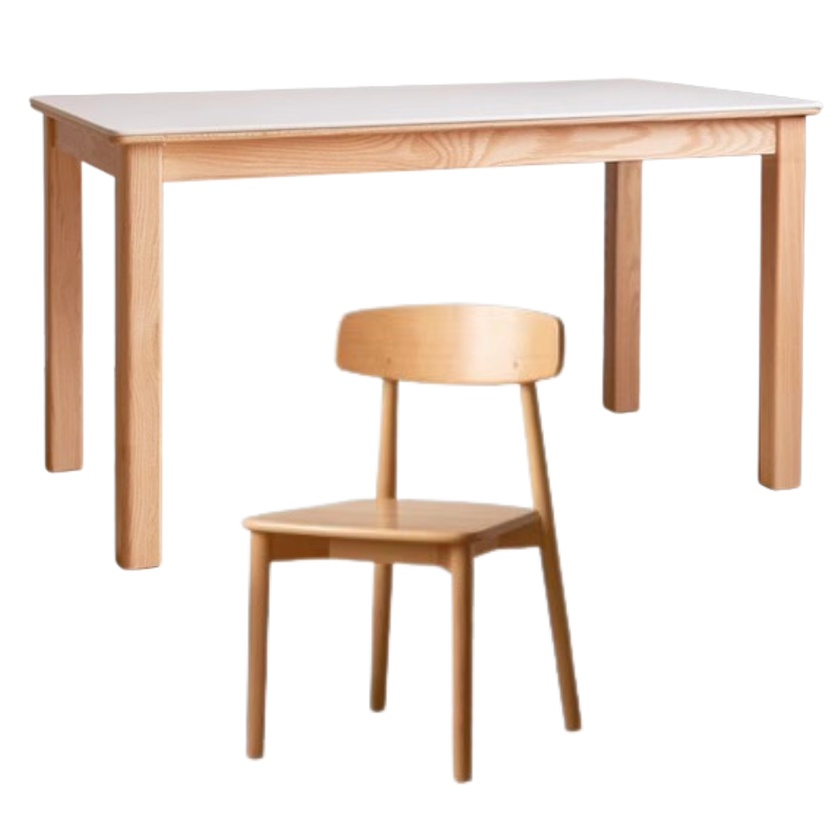 Oak, Beech Solid Wood Modern Slate Dining Table