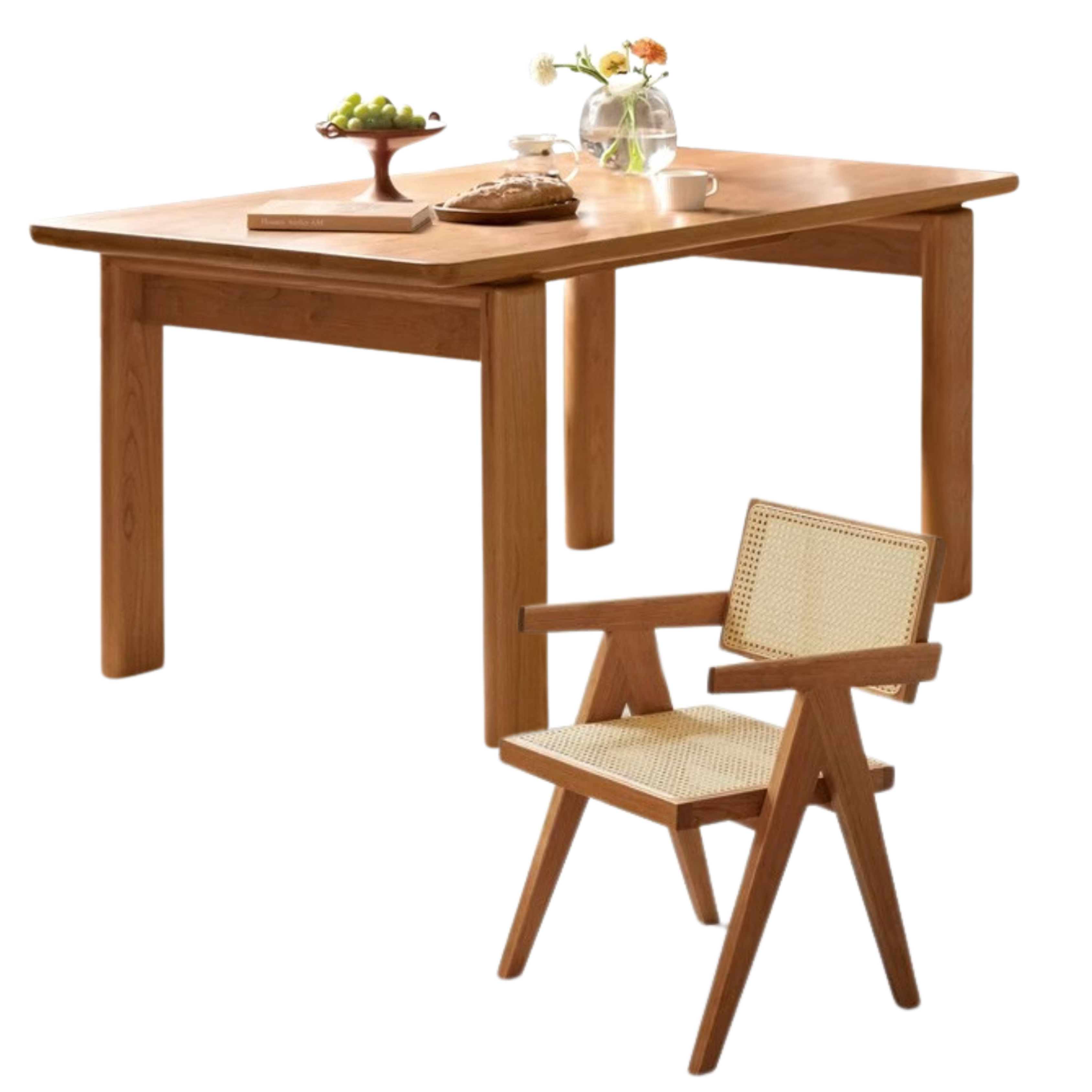 Cherry Solid Wood Long Dining Table