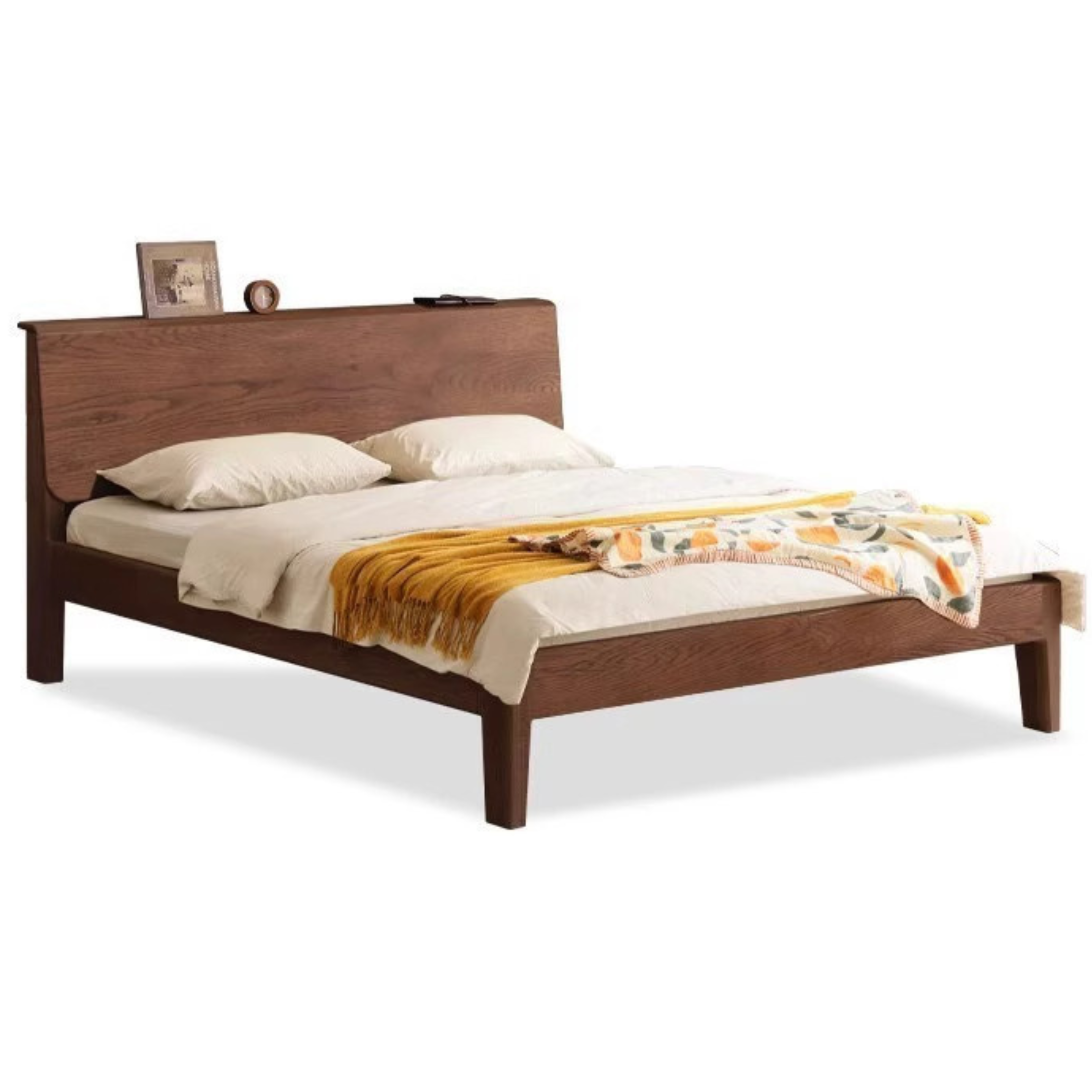 Ash, Oak Solid Wood Bed Nordic Modern Simple Bed