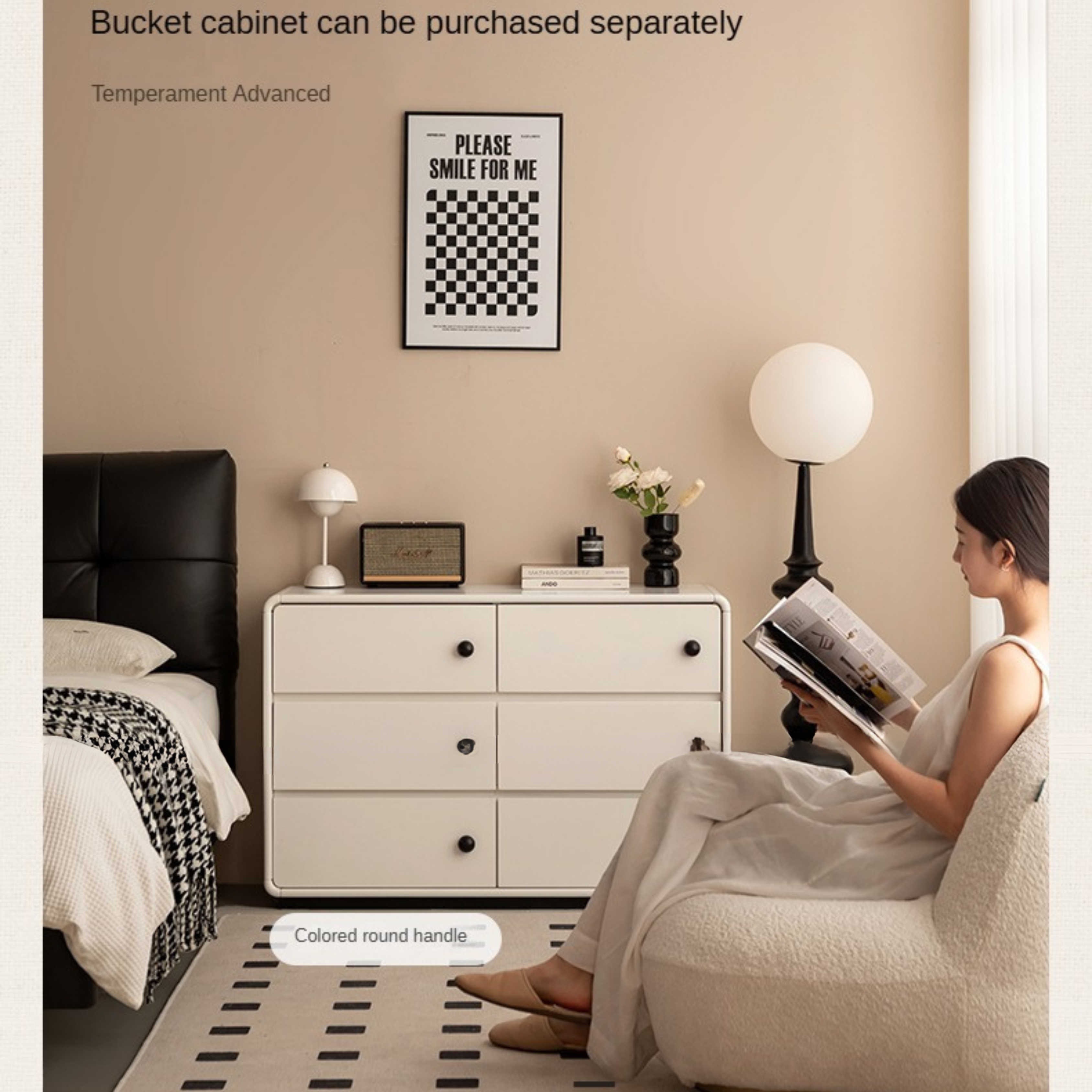 Solid Rubberwood Cream Style Dressing Table.