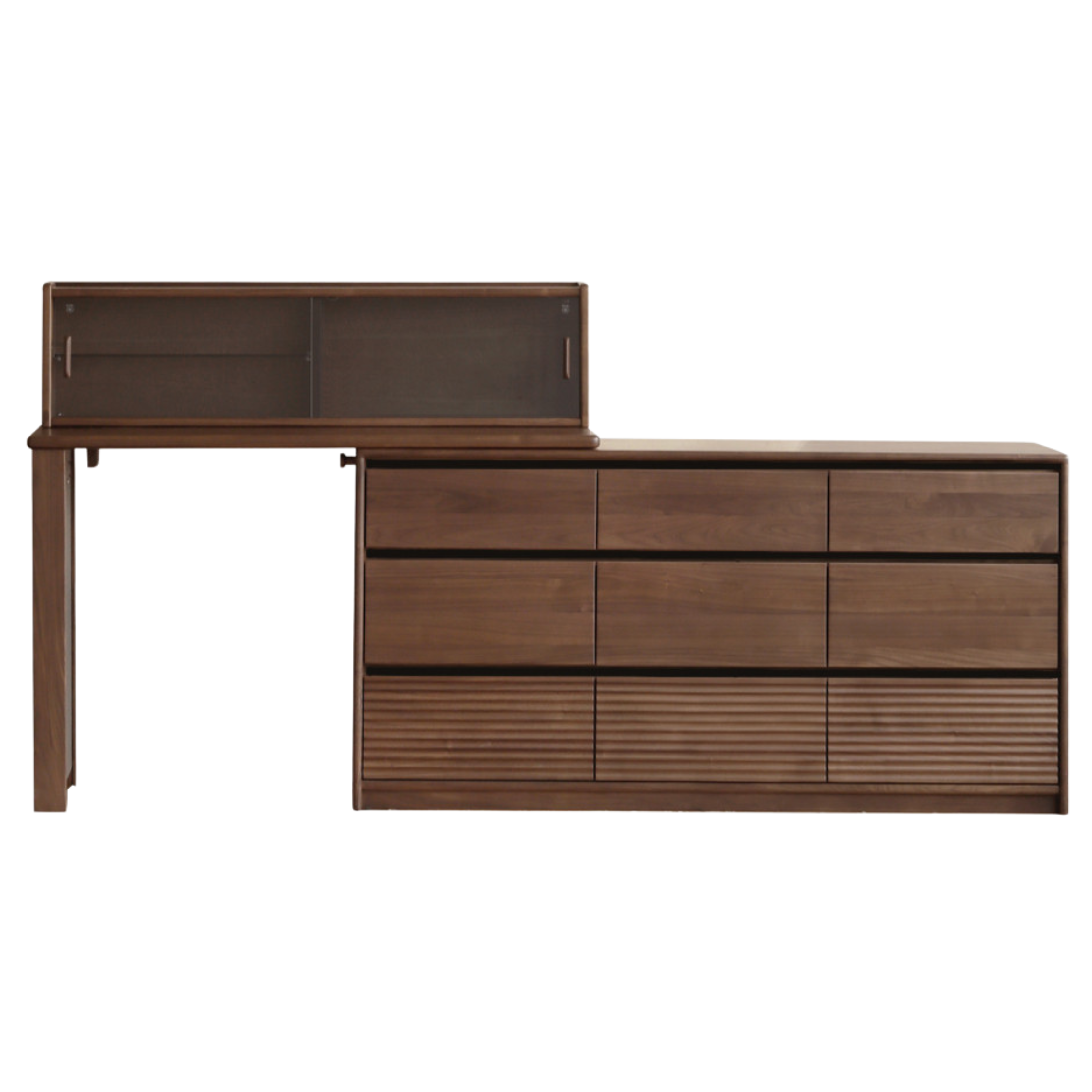 Black Walnut, Sandawood Light Luxury Retractable Vanity Table.