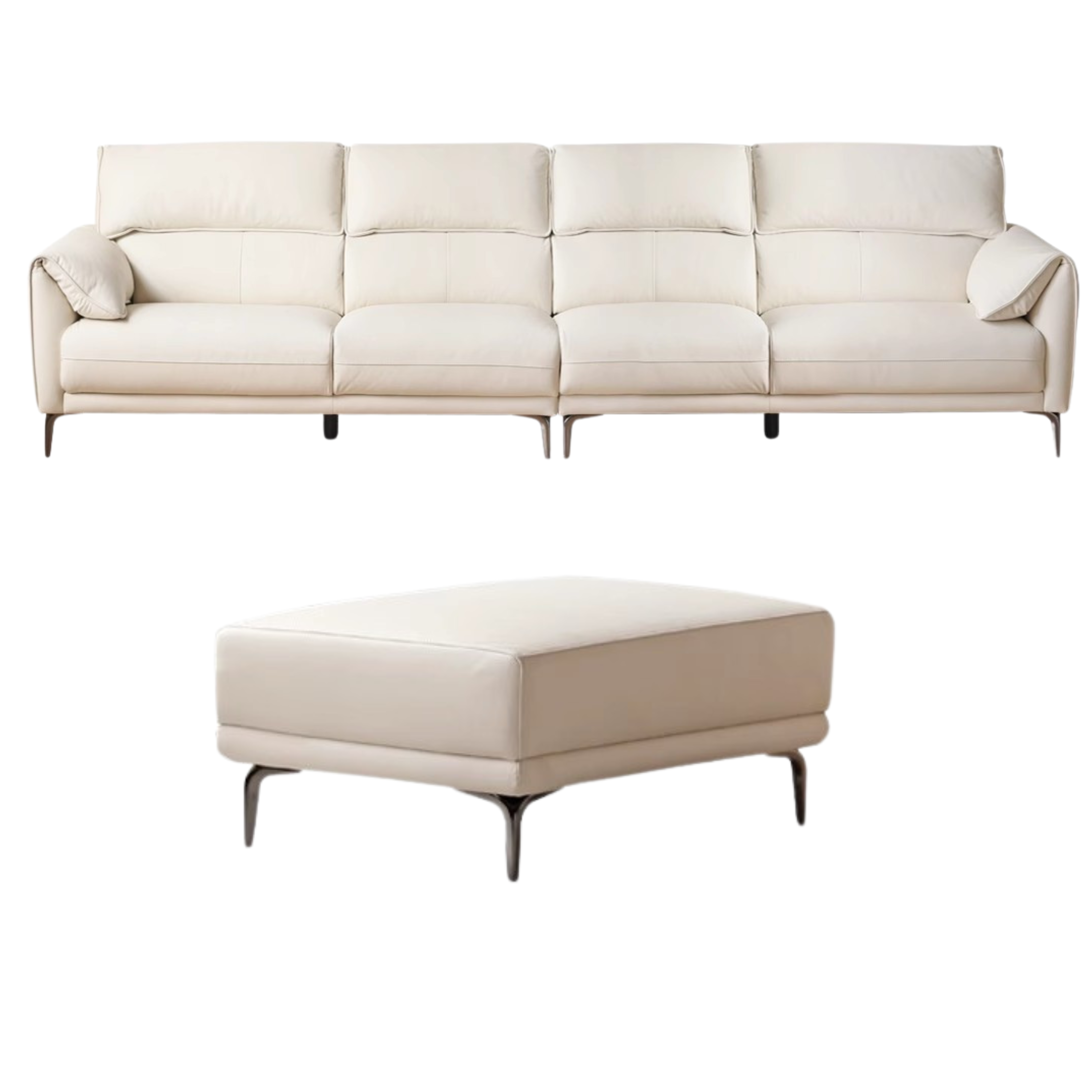 First Layer Cowhide Leather Goose Down Sofa.