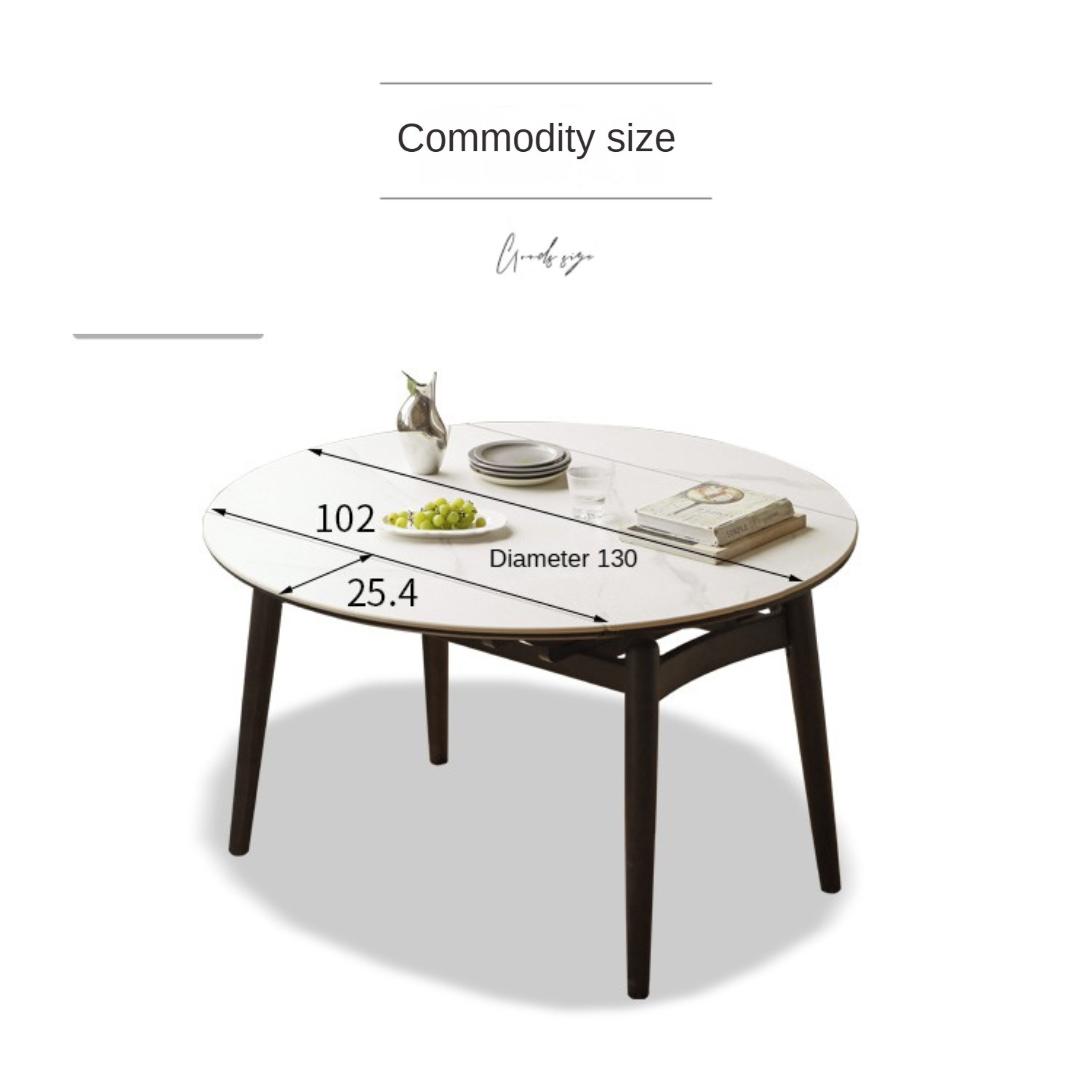 Oak Solid Wood Light Luxury Rock Retractable Dining Table