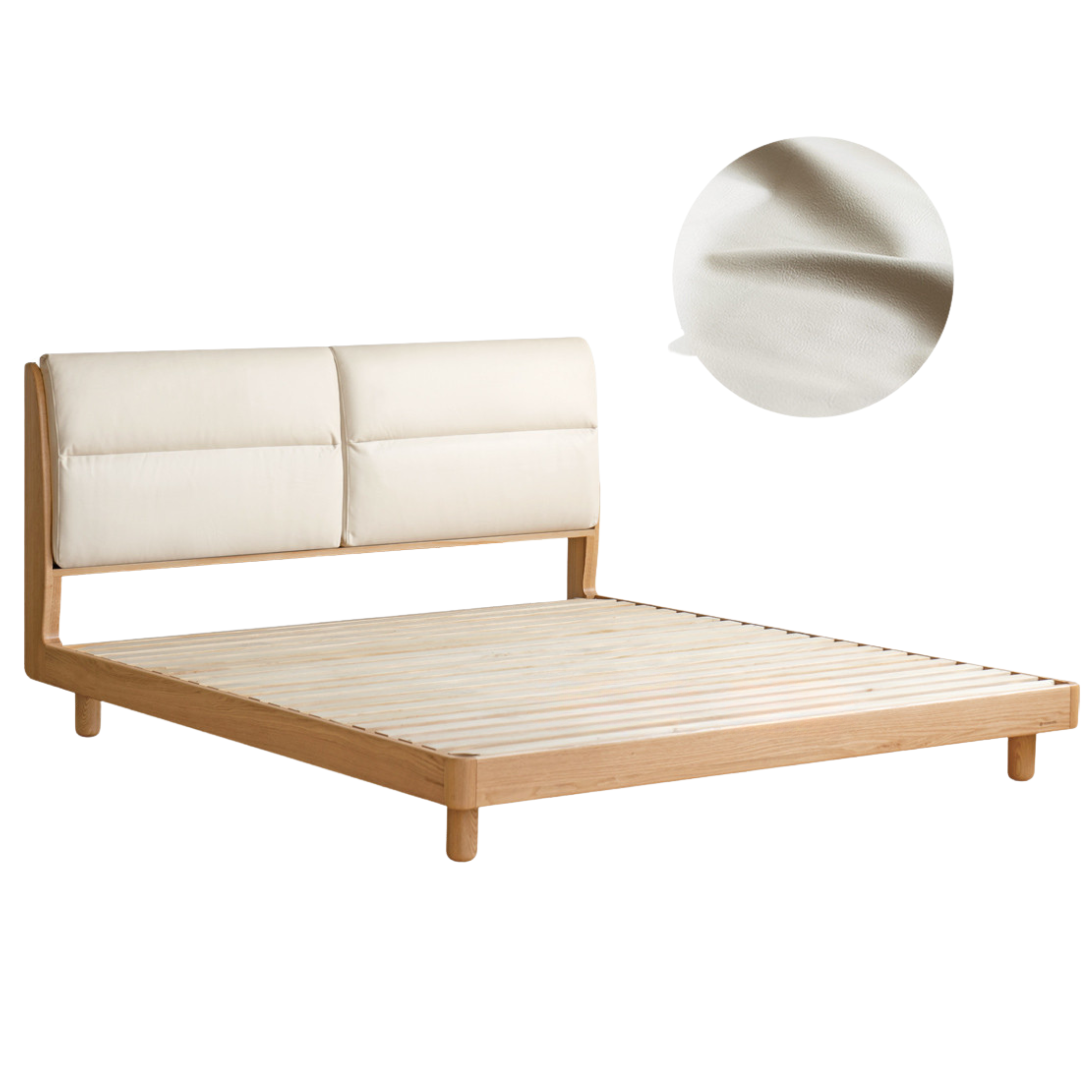 Oak solid wood bed modern simple