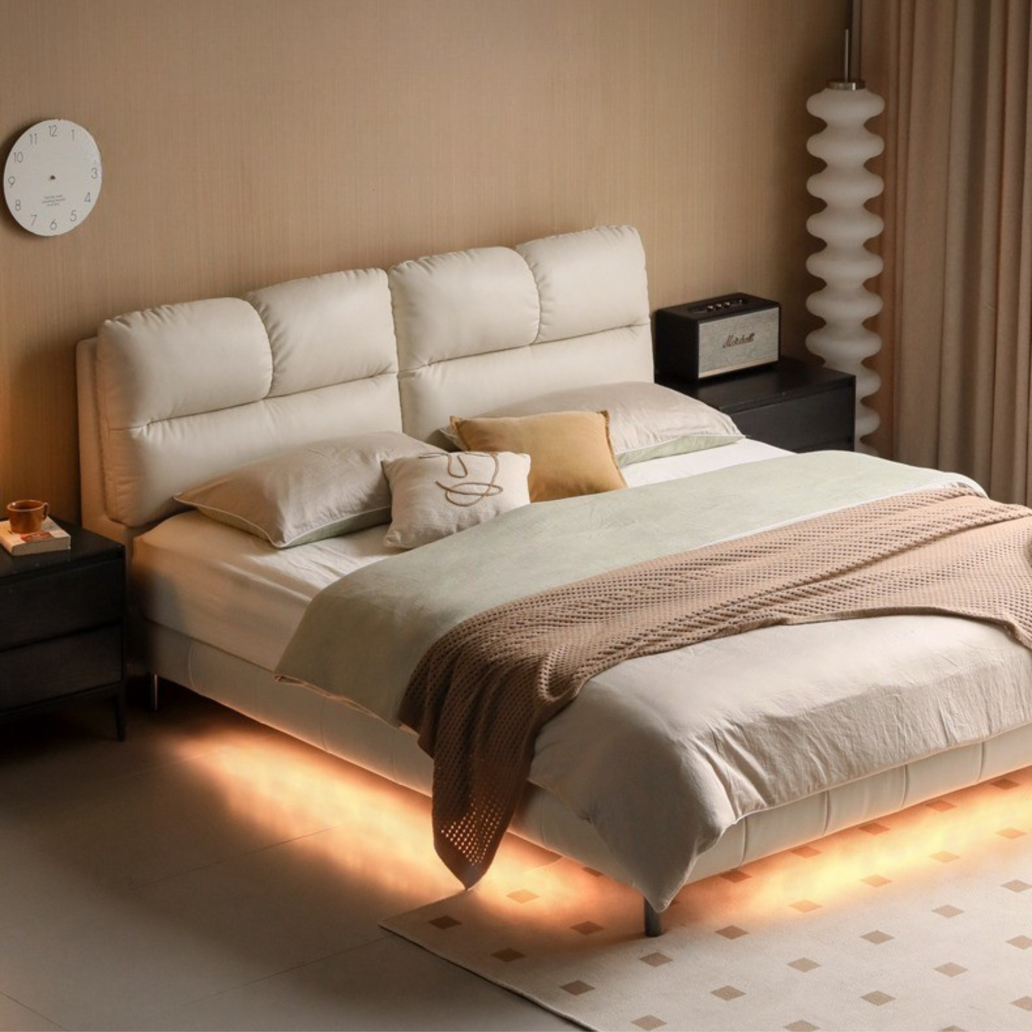 Genuine Leather Wedding High End Soft Bed