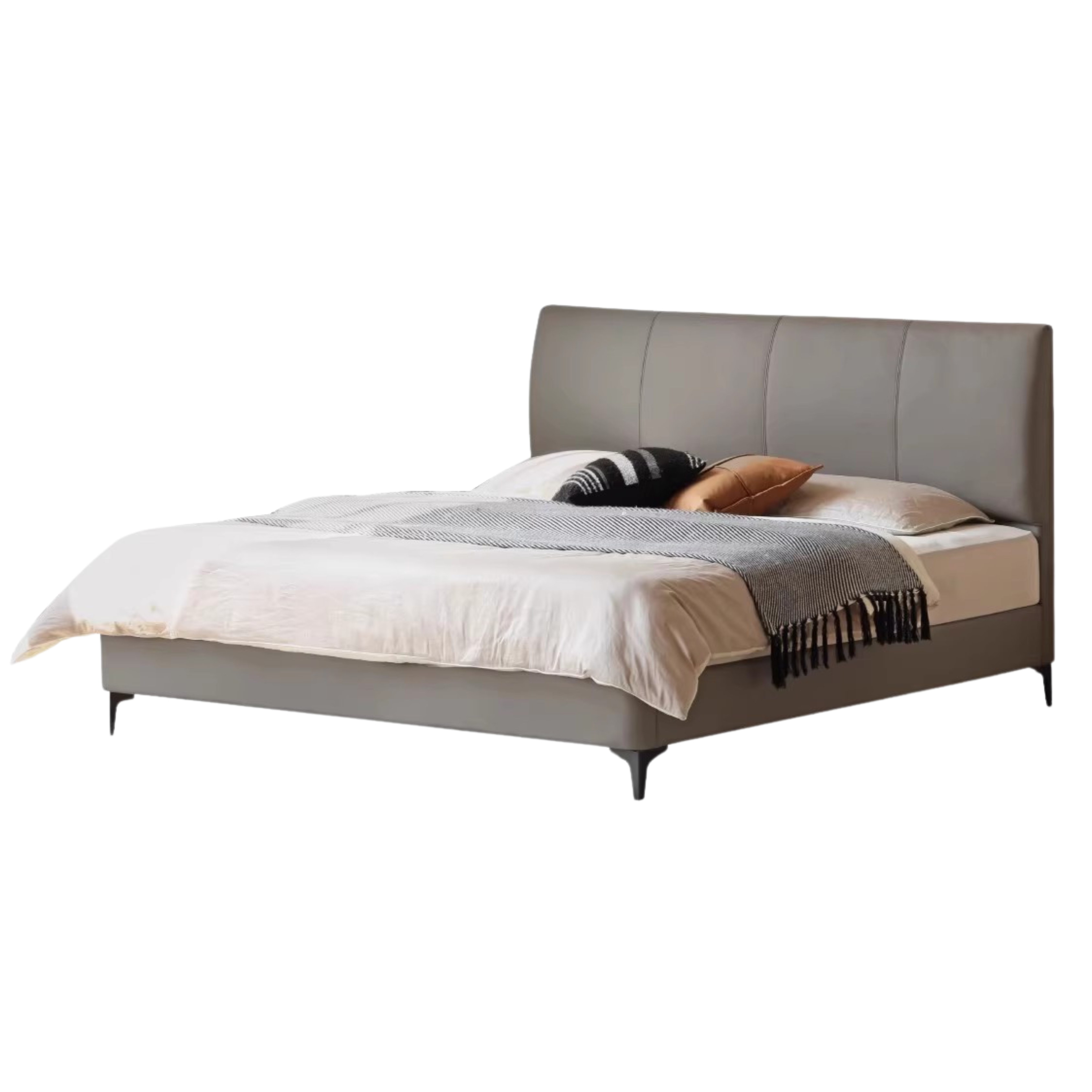 Leather Curved Design Bed