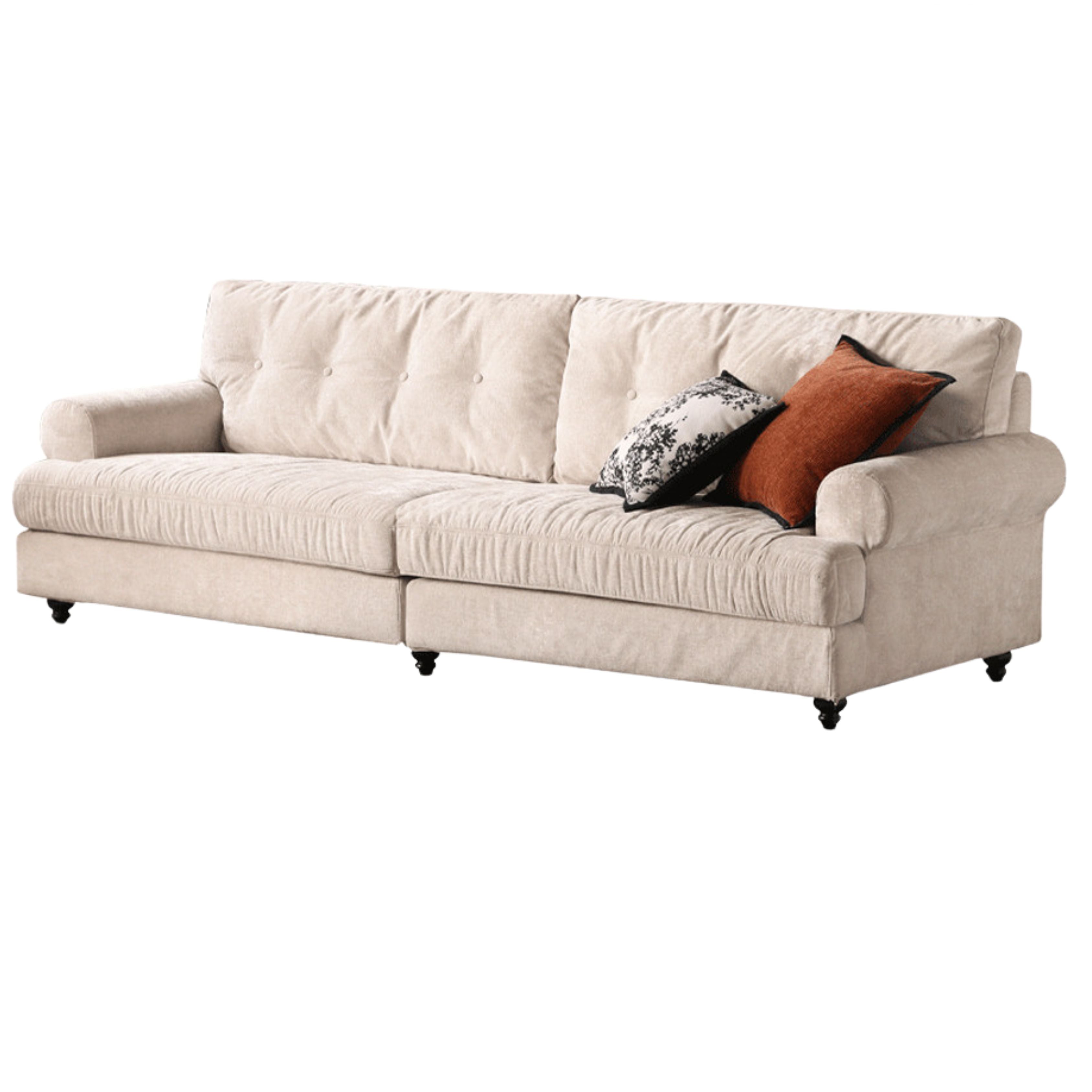 Fabric Three Seater Sofa High Back American Style.