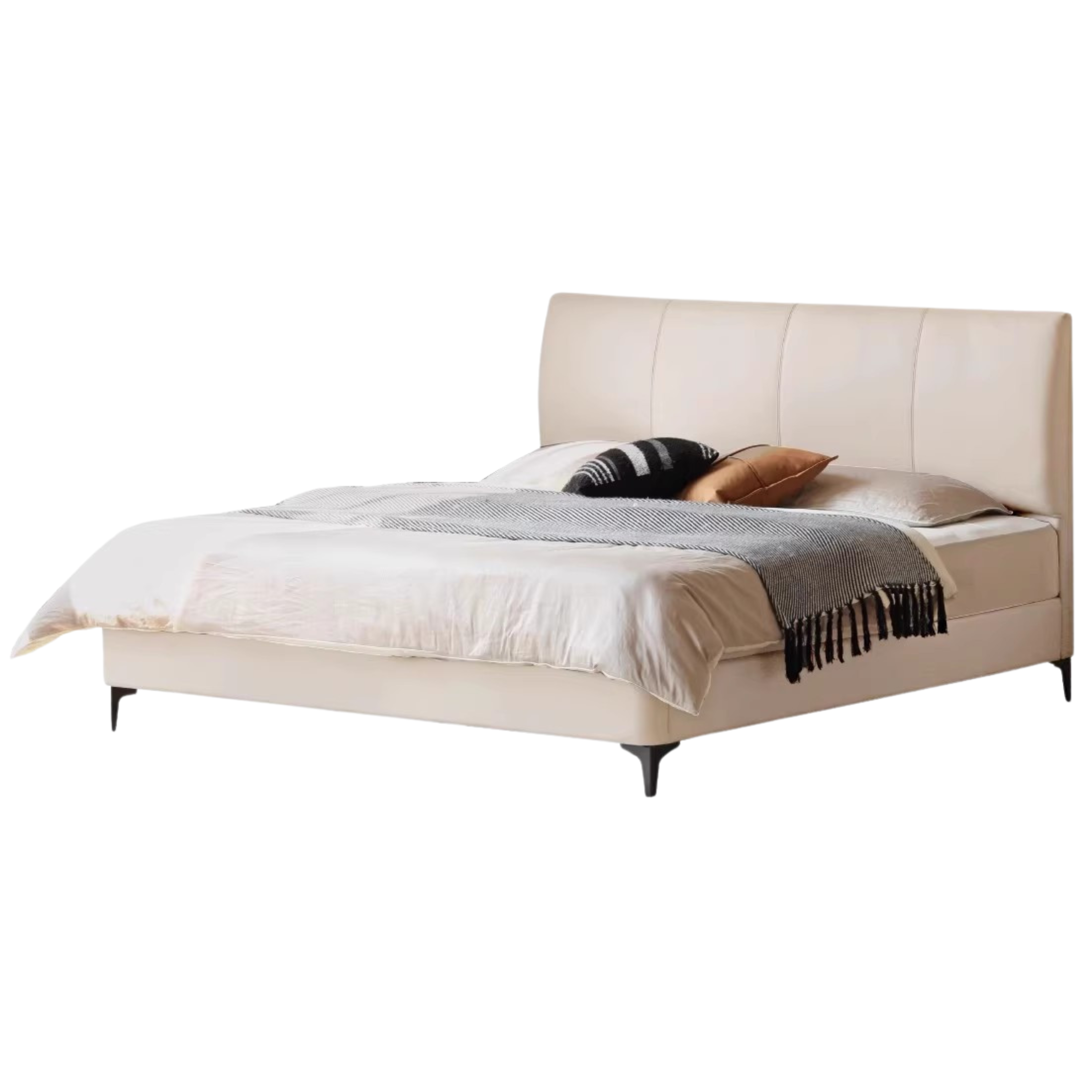 Leather Curved Design Bed