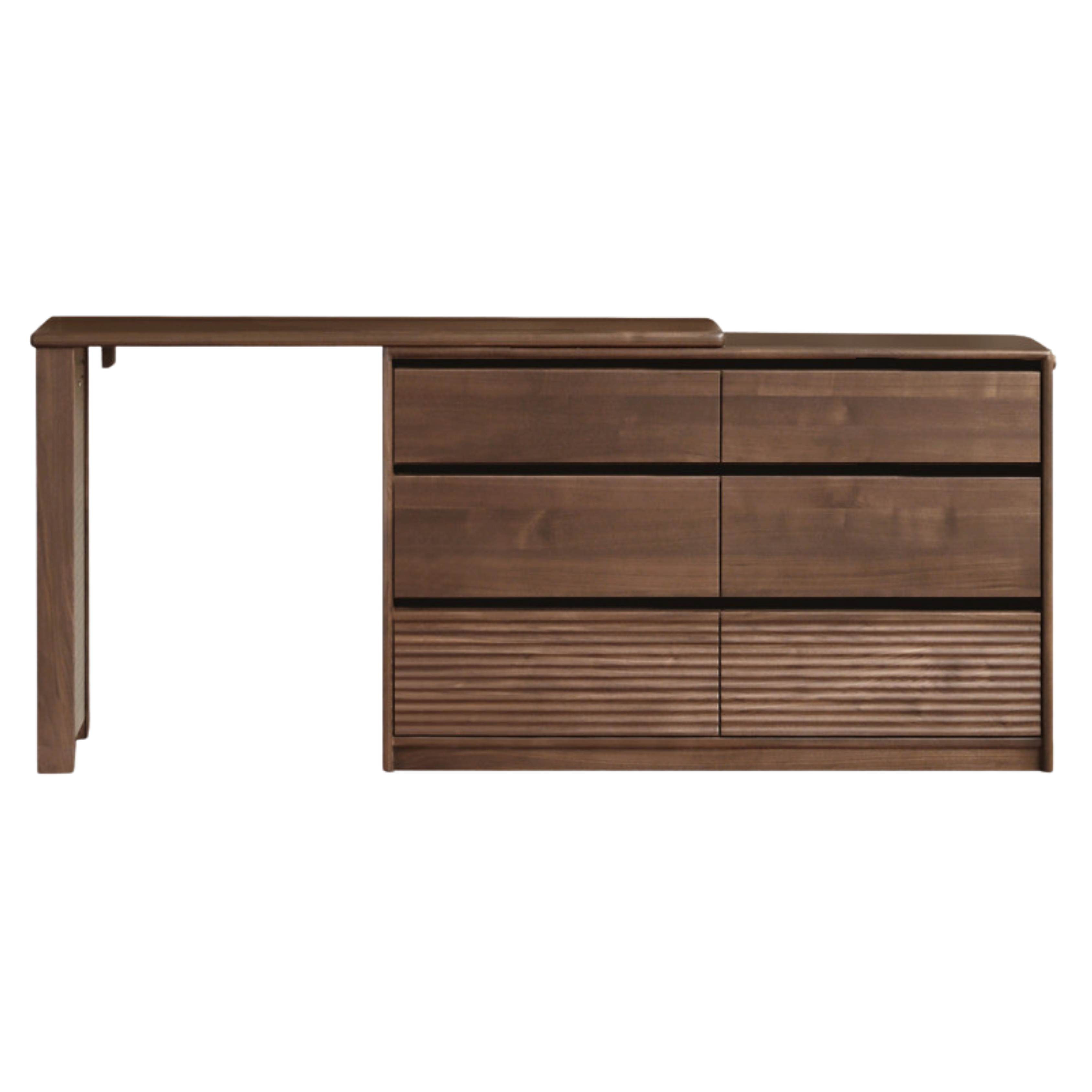 Black Walnut, Sandawood Light Luxury Retractable Vanity Table.