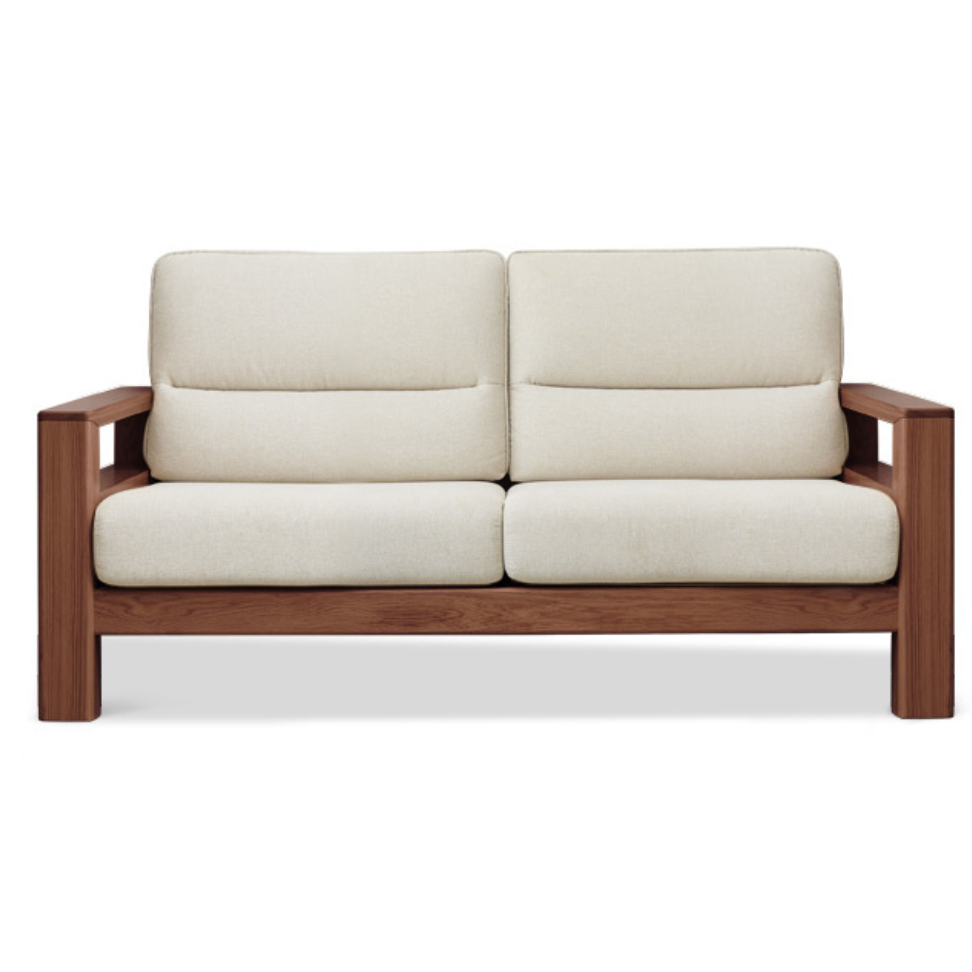 Ash, Black Walnut Solid Wood White Wax Fabric Sofa.