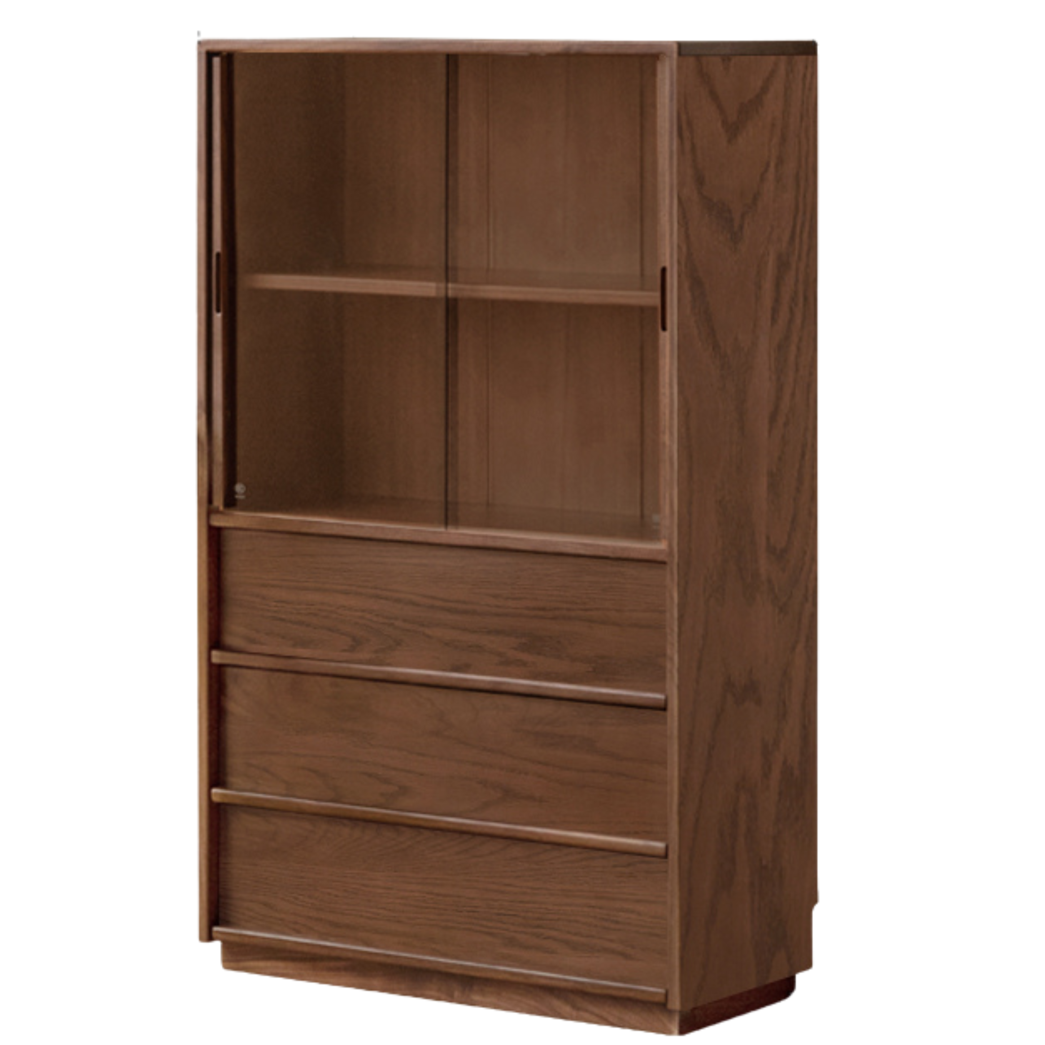 Oak, White oak, Black Walnut Solid Wood Wabi-Sabi Style Floor Side Cabinet.