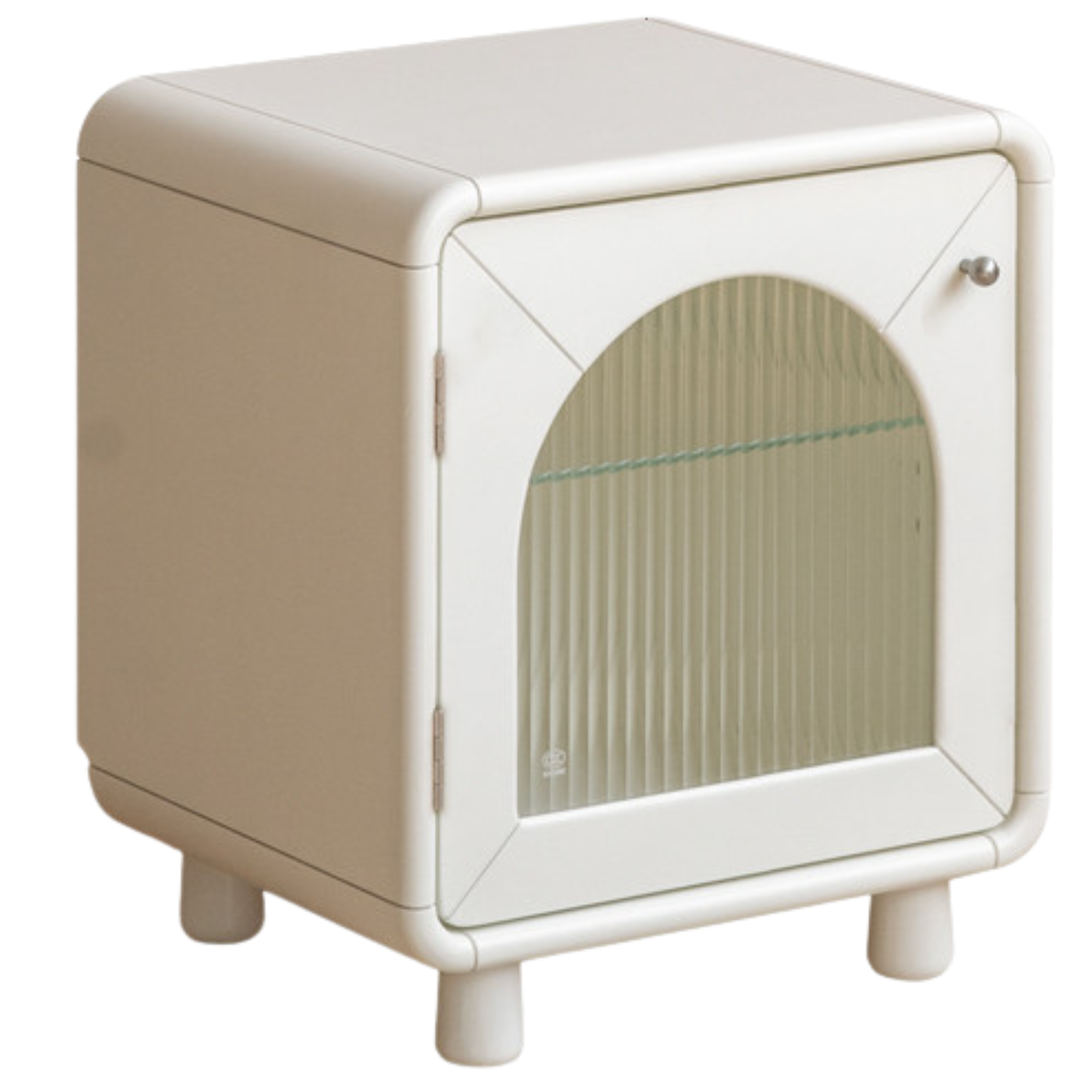 Solid RubberWood, Poplar Solid Wood Light Nightstand Cream Style