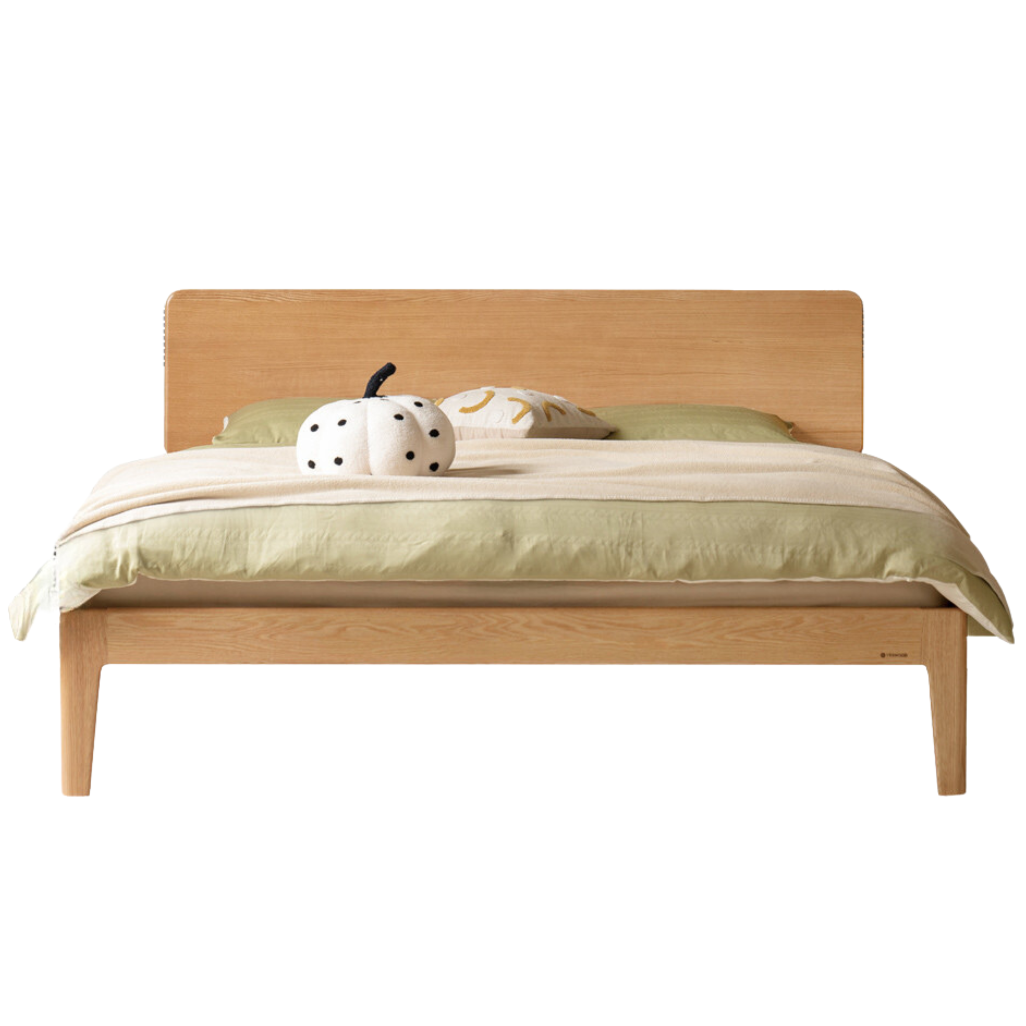 Oak, Ash Solid Wood High Head Board Bed