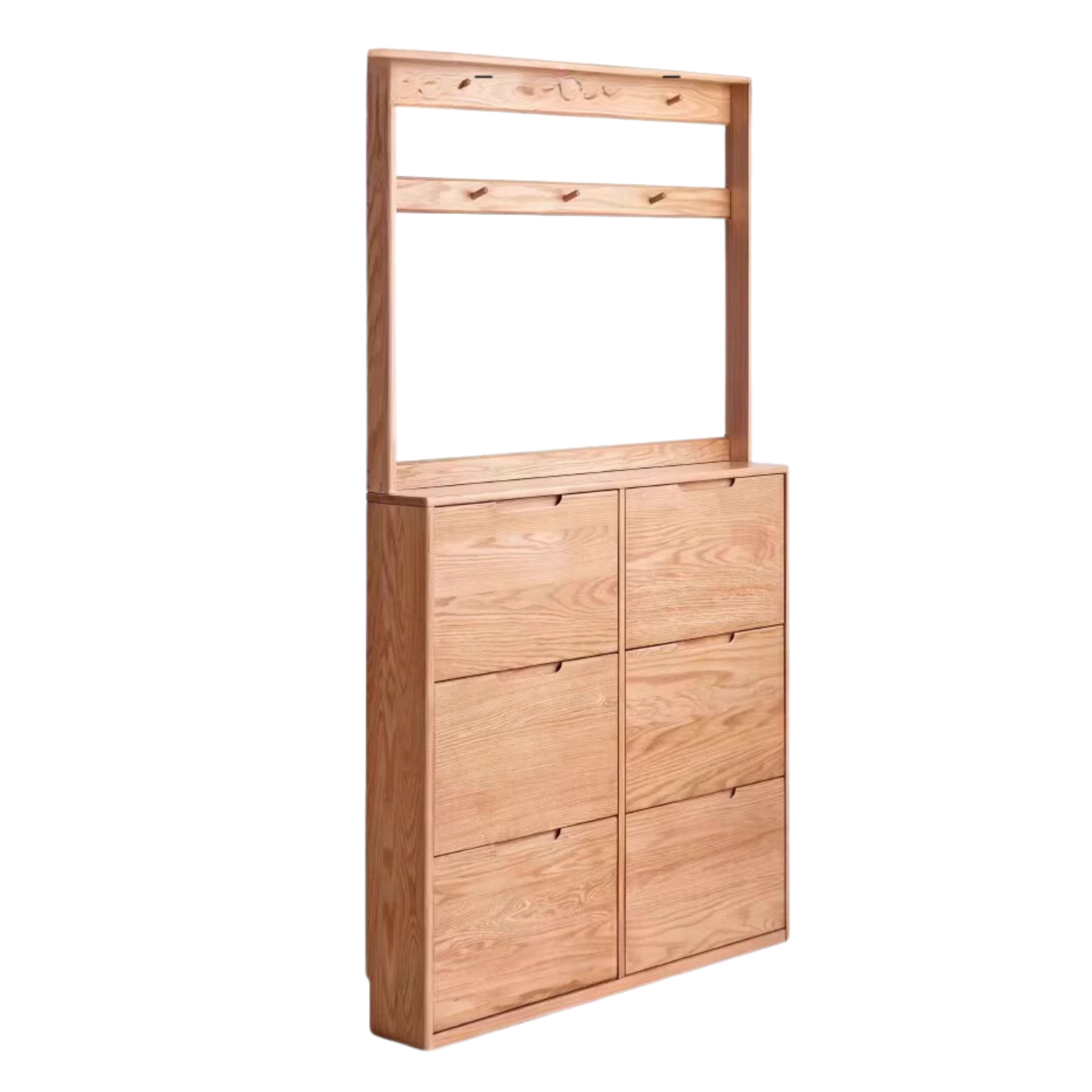 Oak, Poplar Solid Wood Ultra Thin Shoe Cabinet