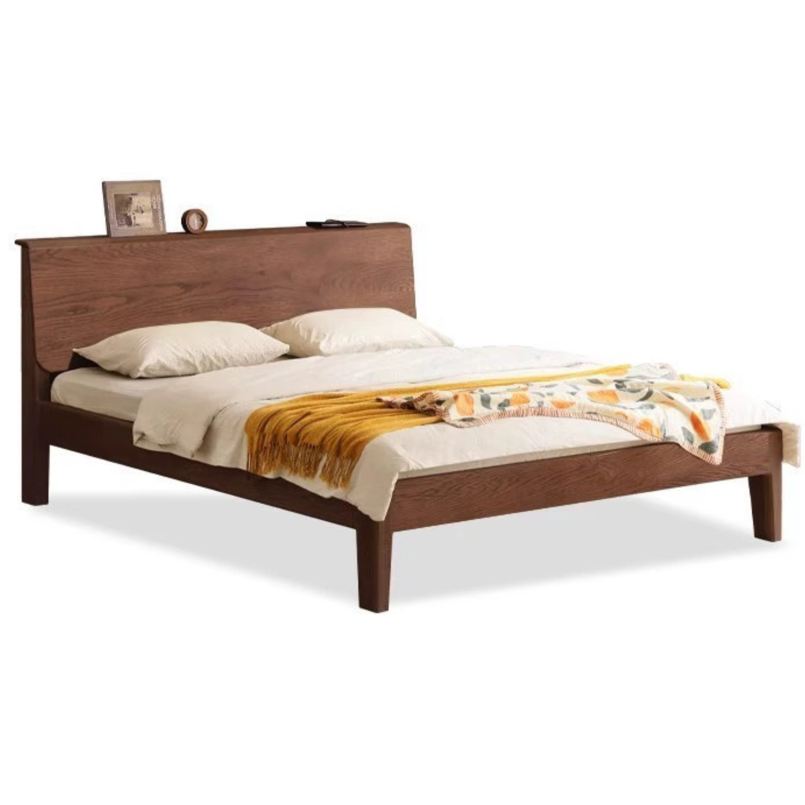Ash, Oak Solid Wood Bed Nordic Modern Simple Bed