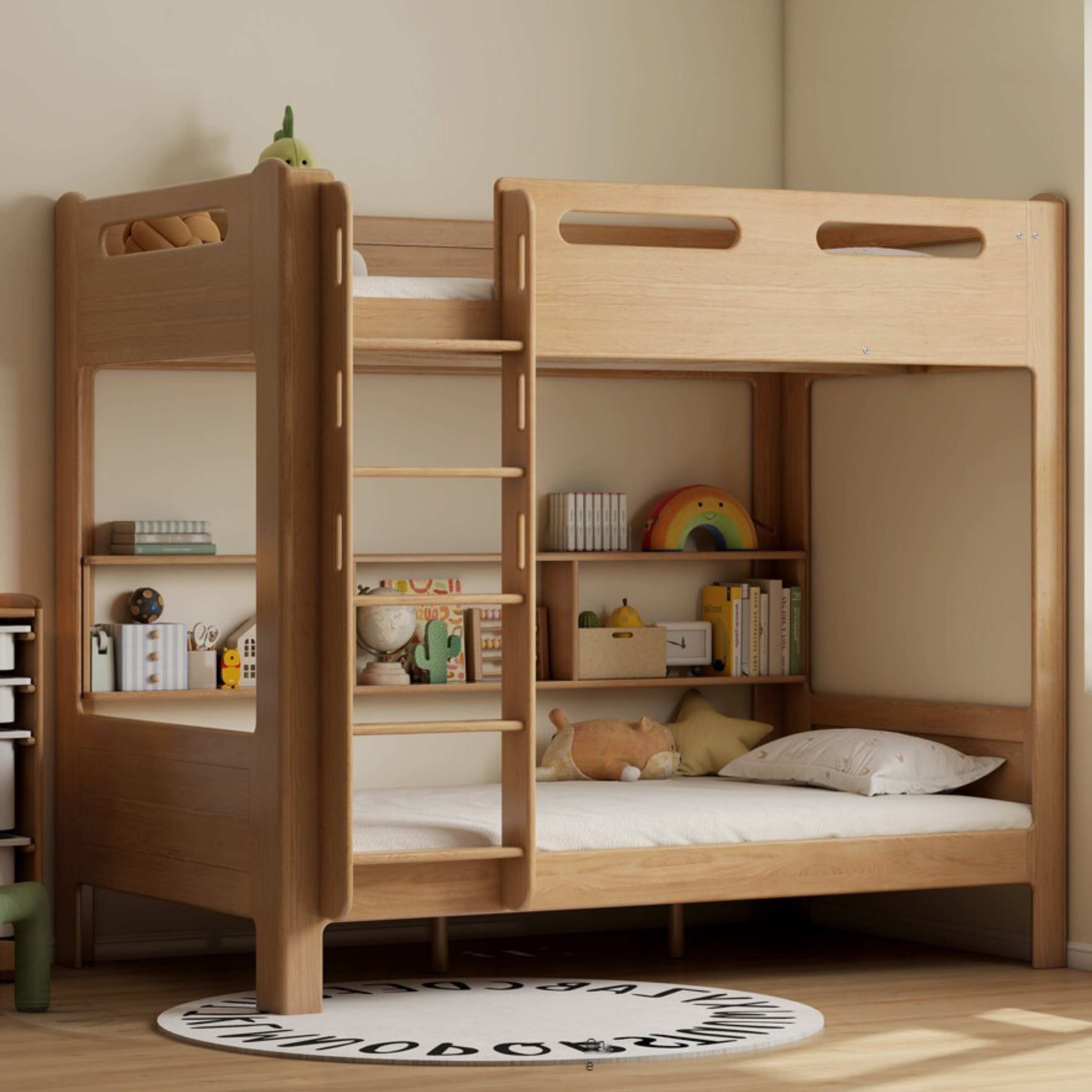 Beech, Rubberwood solid wood Bunk Bed.