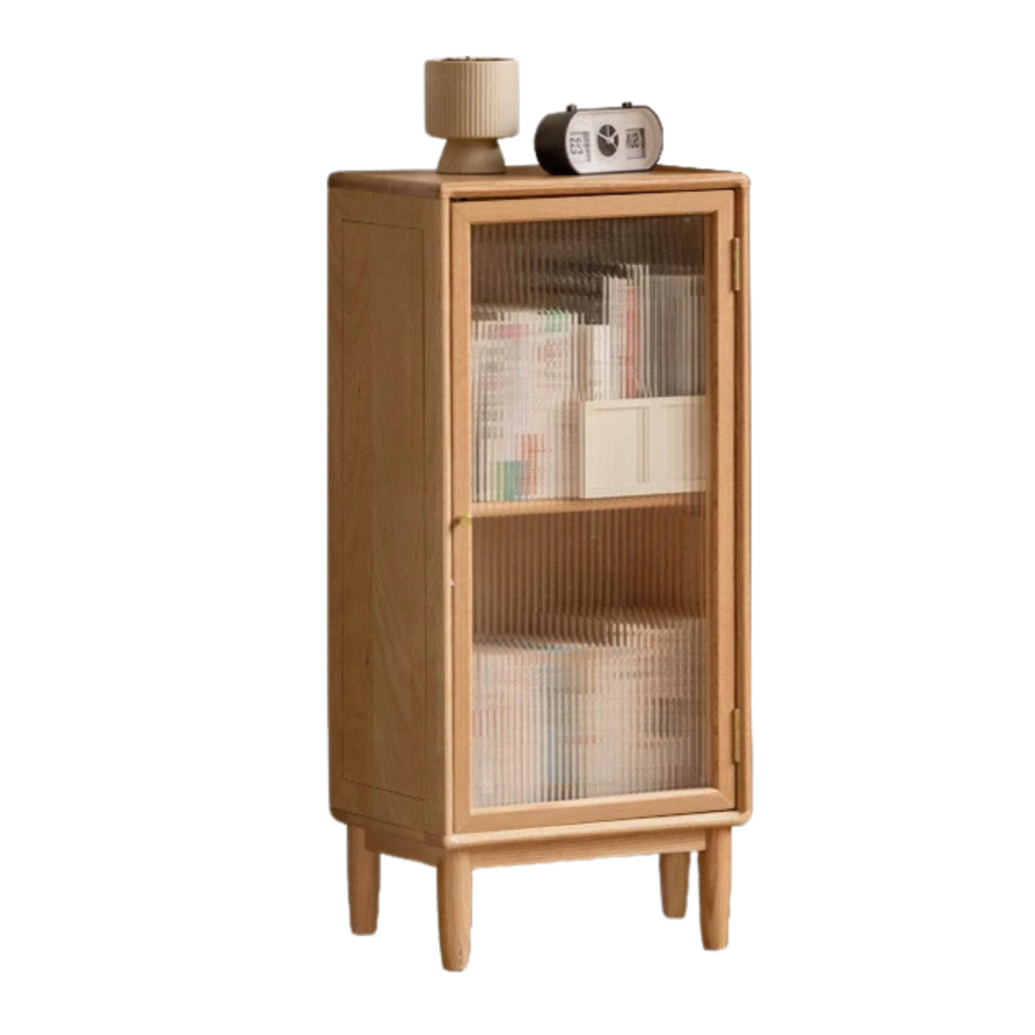 Beech Solid Wood Side Cabinet, Small Bookcase.