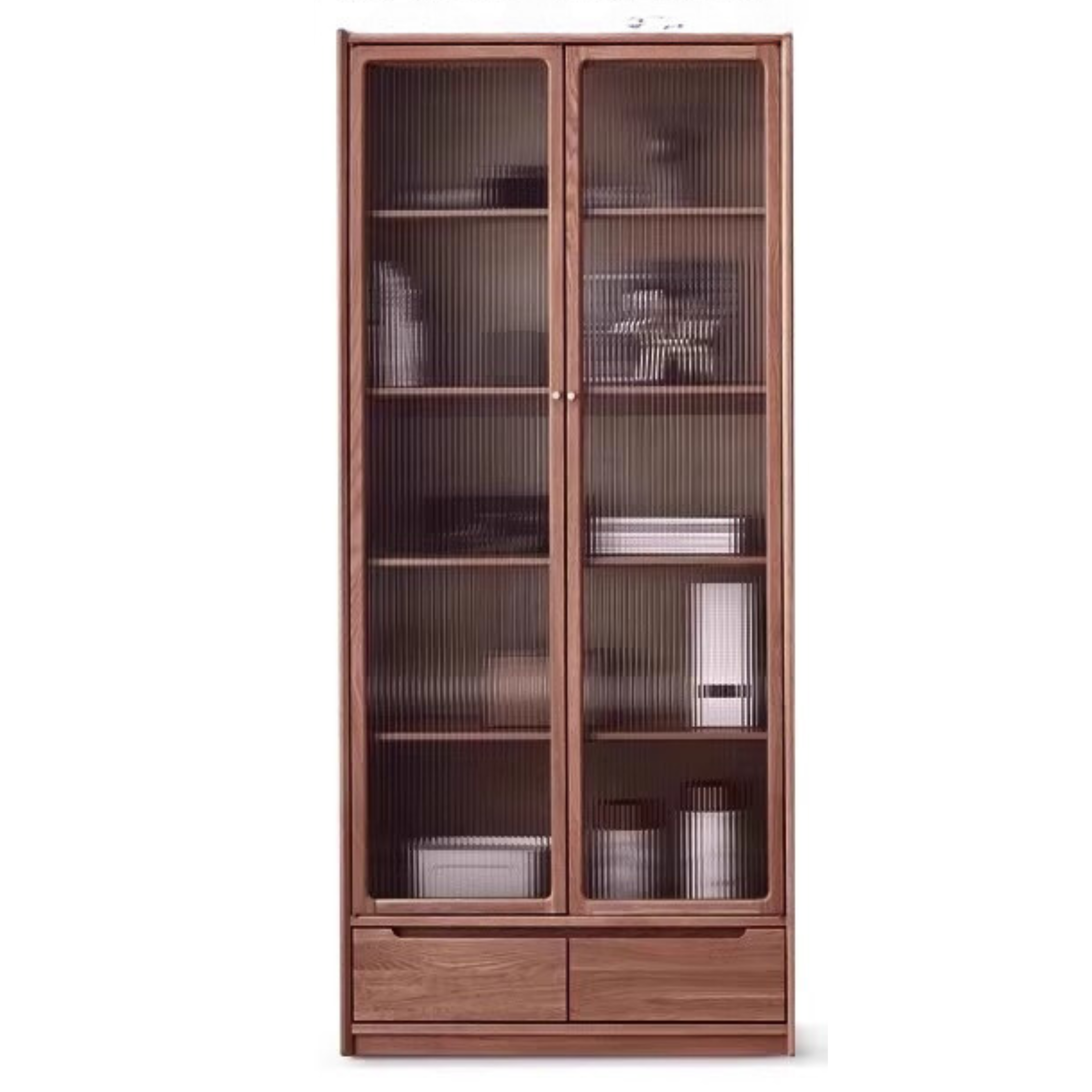 Oak Solid Wood Corner Floor-Standing Free Combination Bookshelf