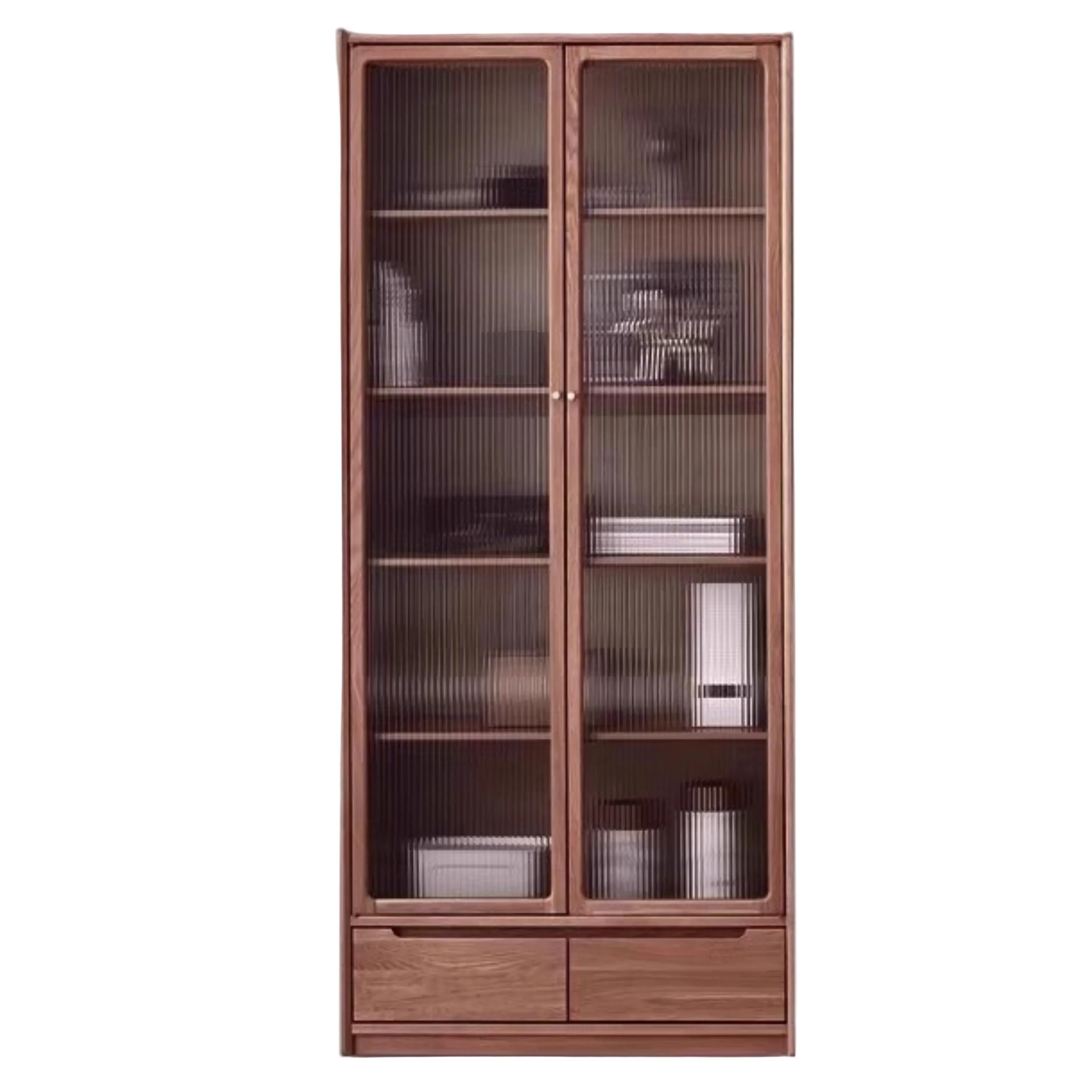 Oak Solid Wood Corner Floor-Standing Free Combination Bookshelf