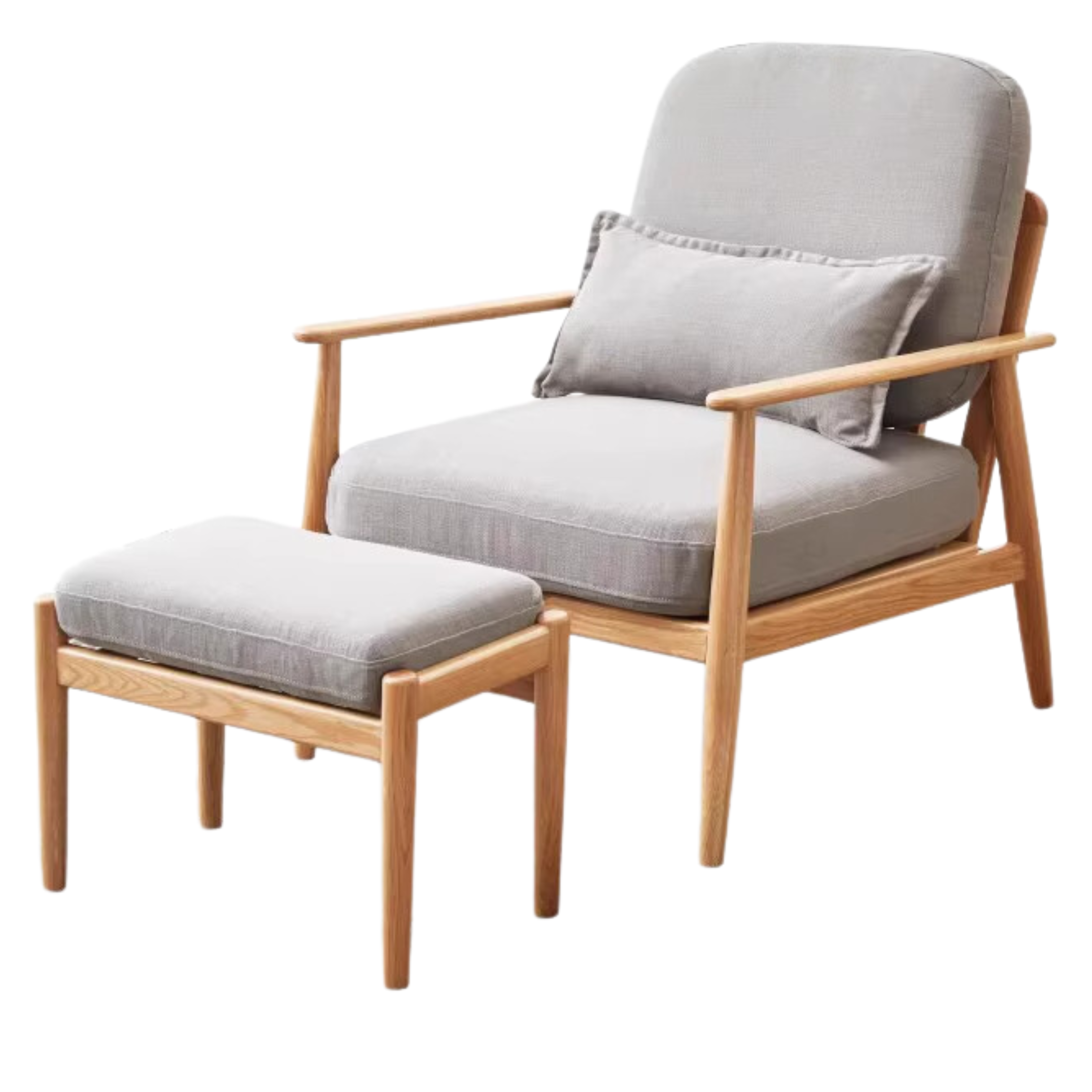 Oak Solid Wood Fabric or Leather Armchair