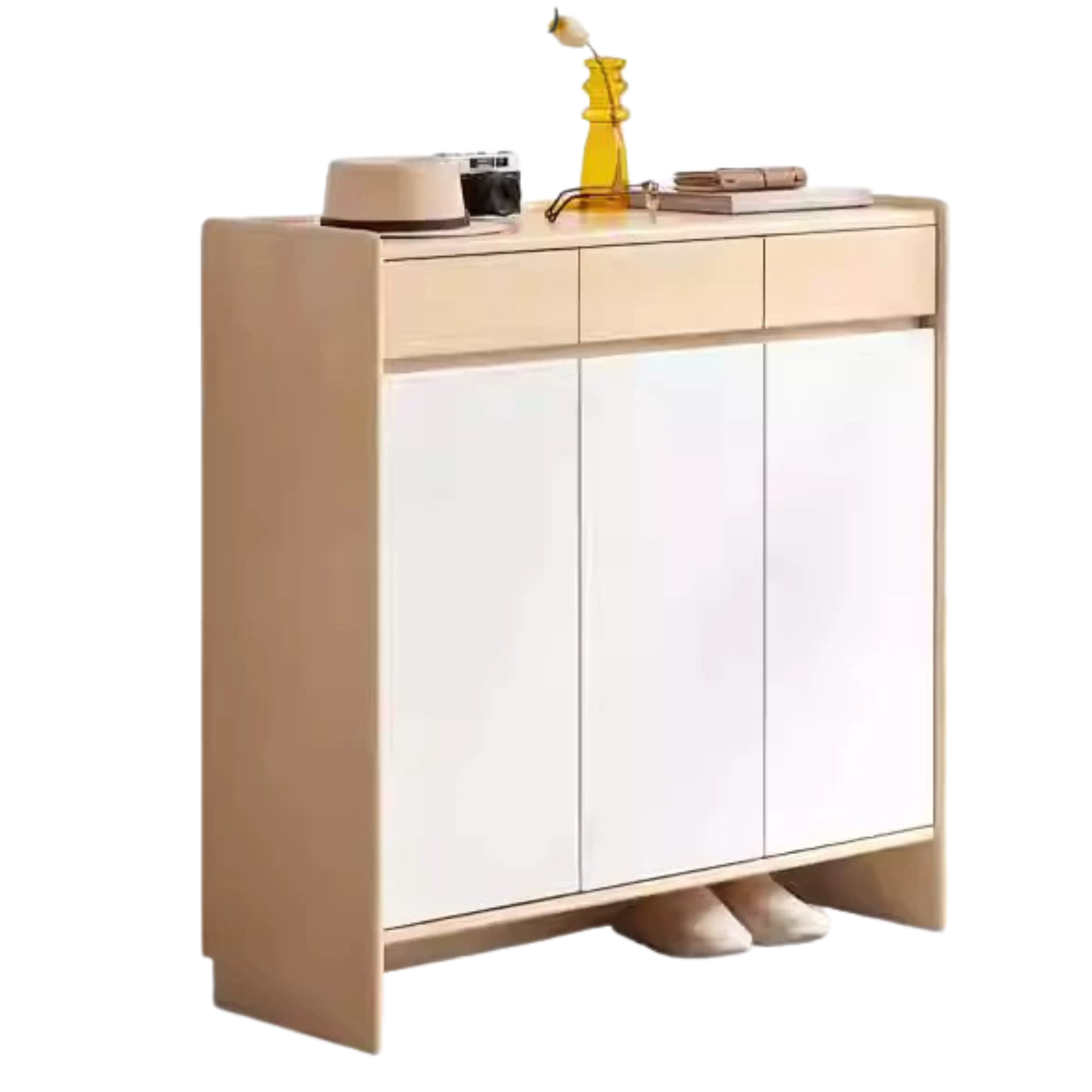 Beech Solid Wood Multi-Colored Shoe Cabinet