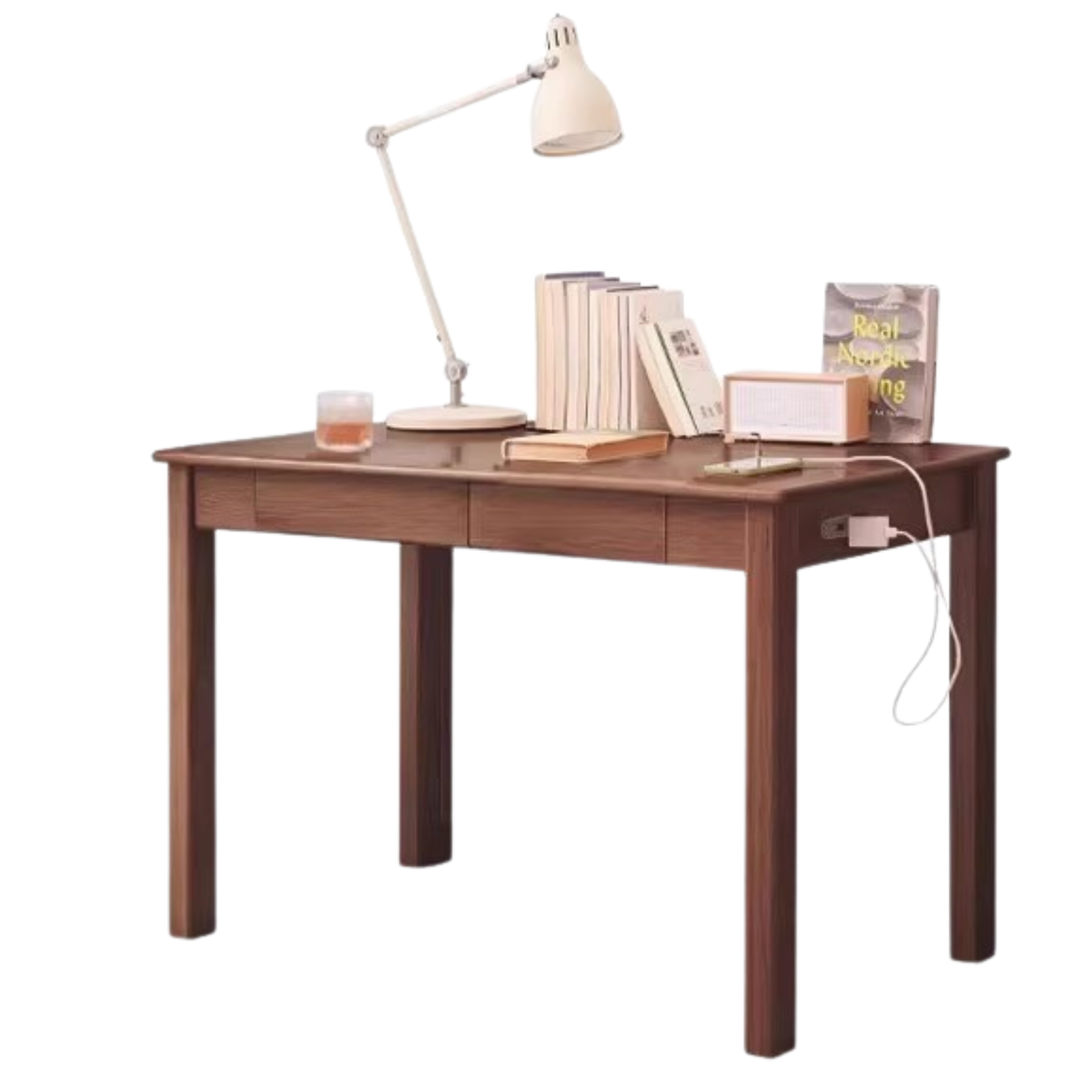 Oak, Ash Solid Wood USB Office Desk