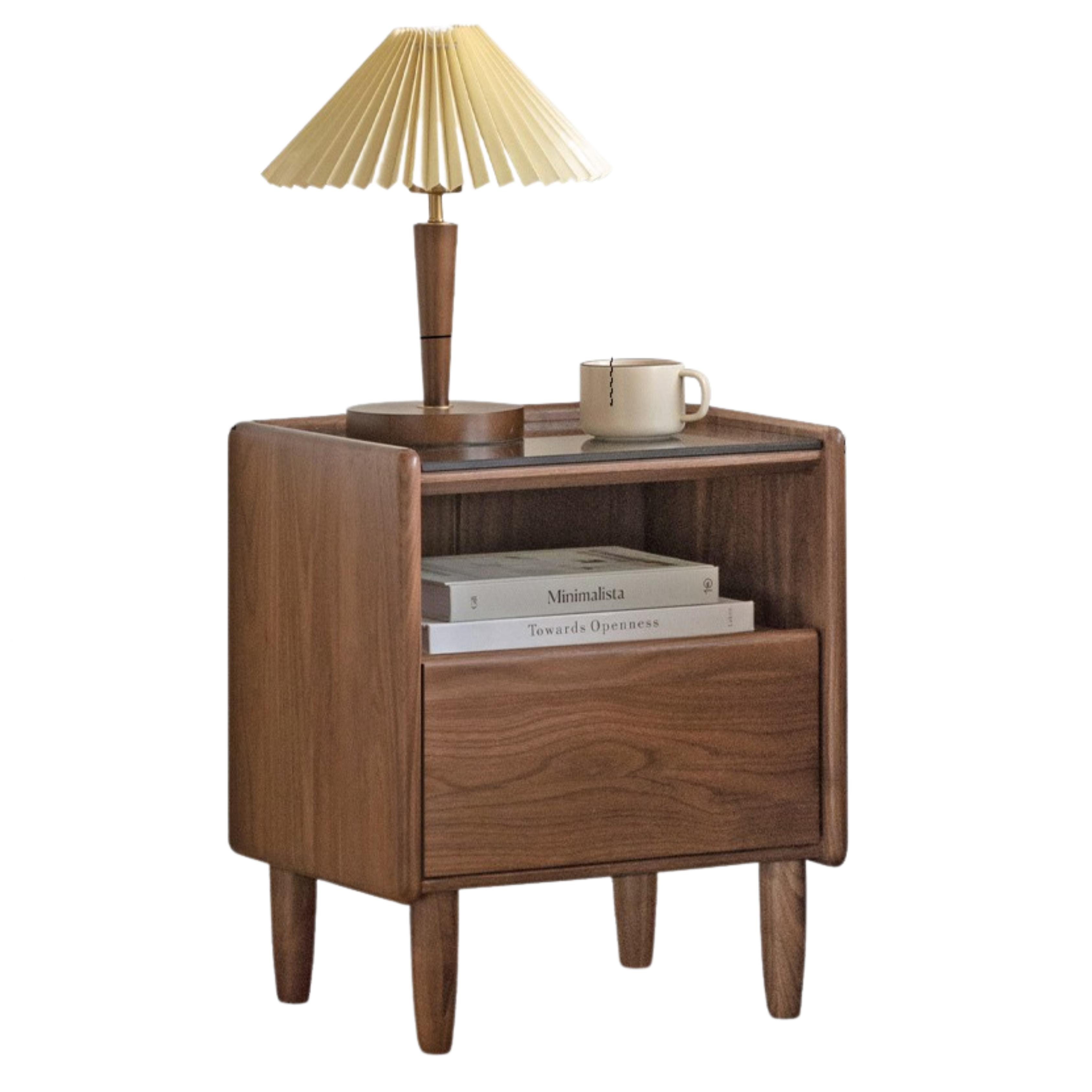 Black Walnut, White Ash, Cherry, Poplar, Tulipwood, Solid Rubberwood Modern Nightstand