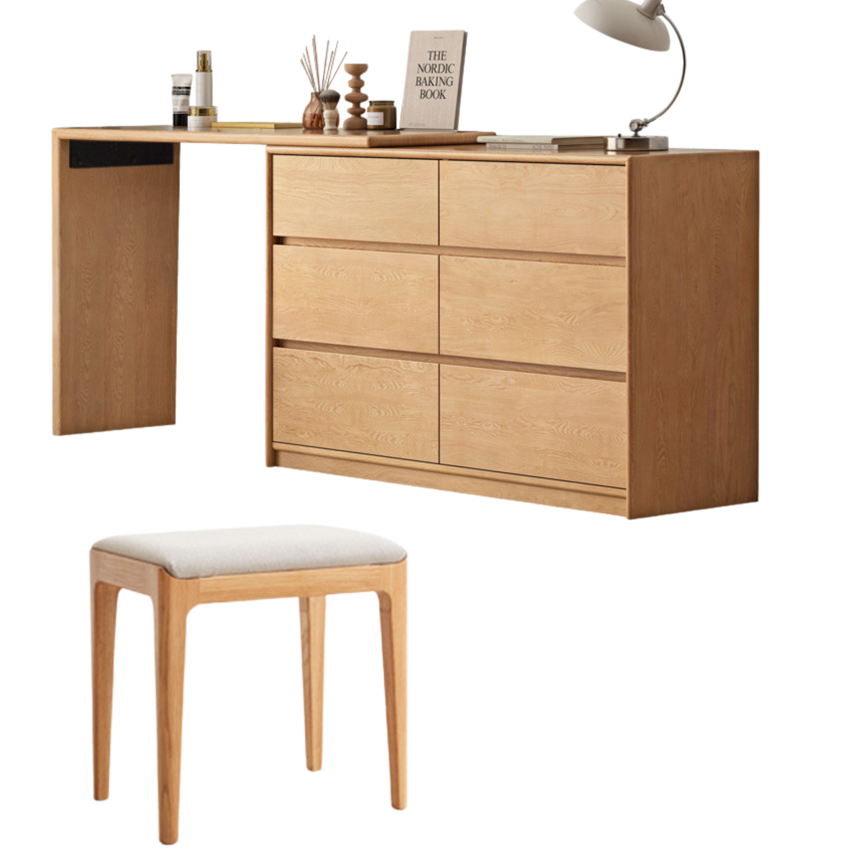 Oak Solid Wood Ultra Narrow Dressing Table.