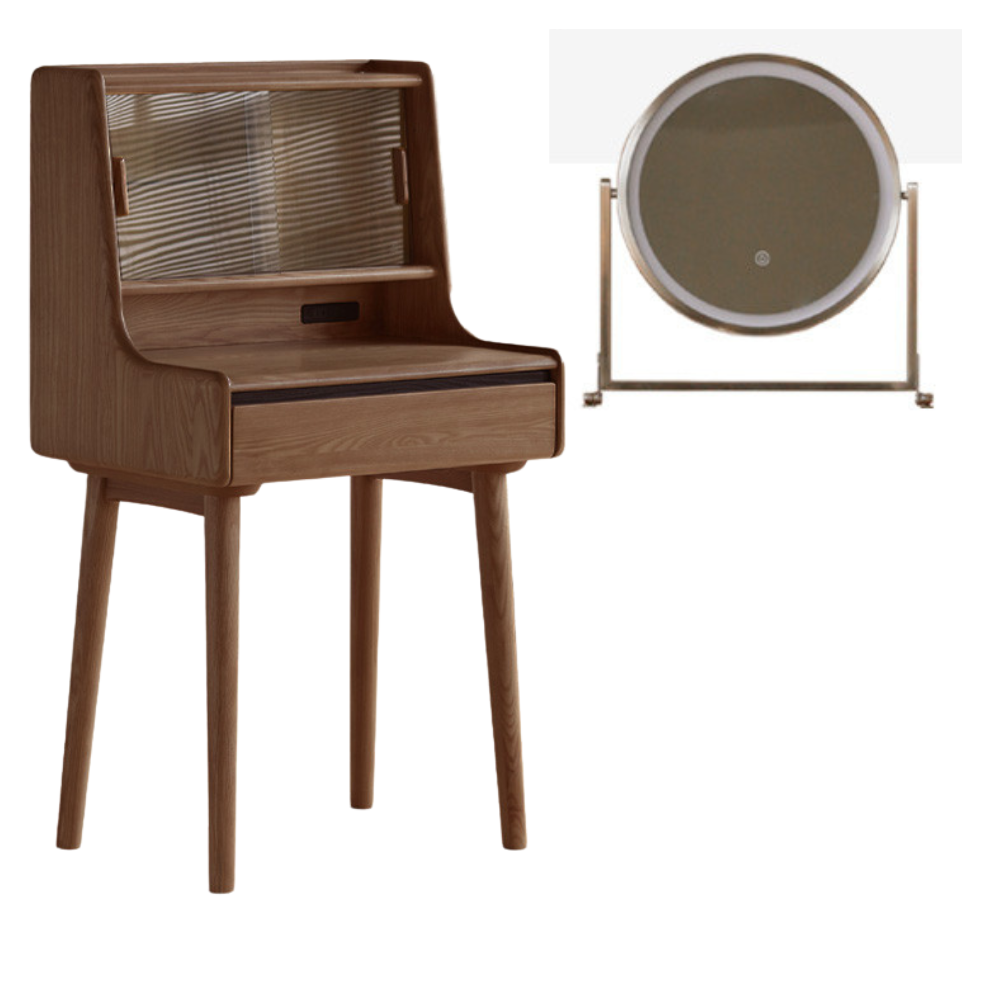 Ash Solid Wood Lighted Dressing Table
