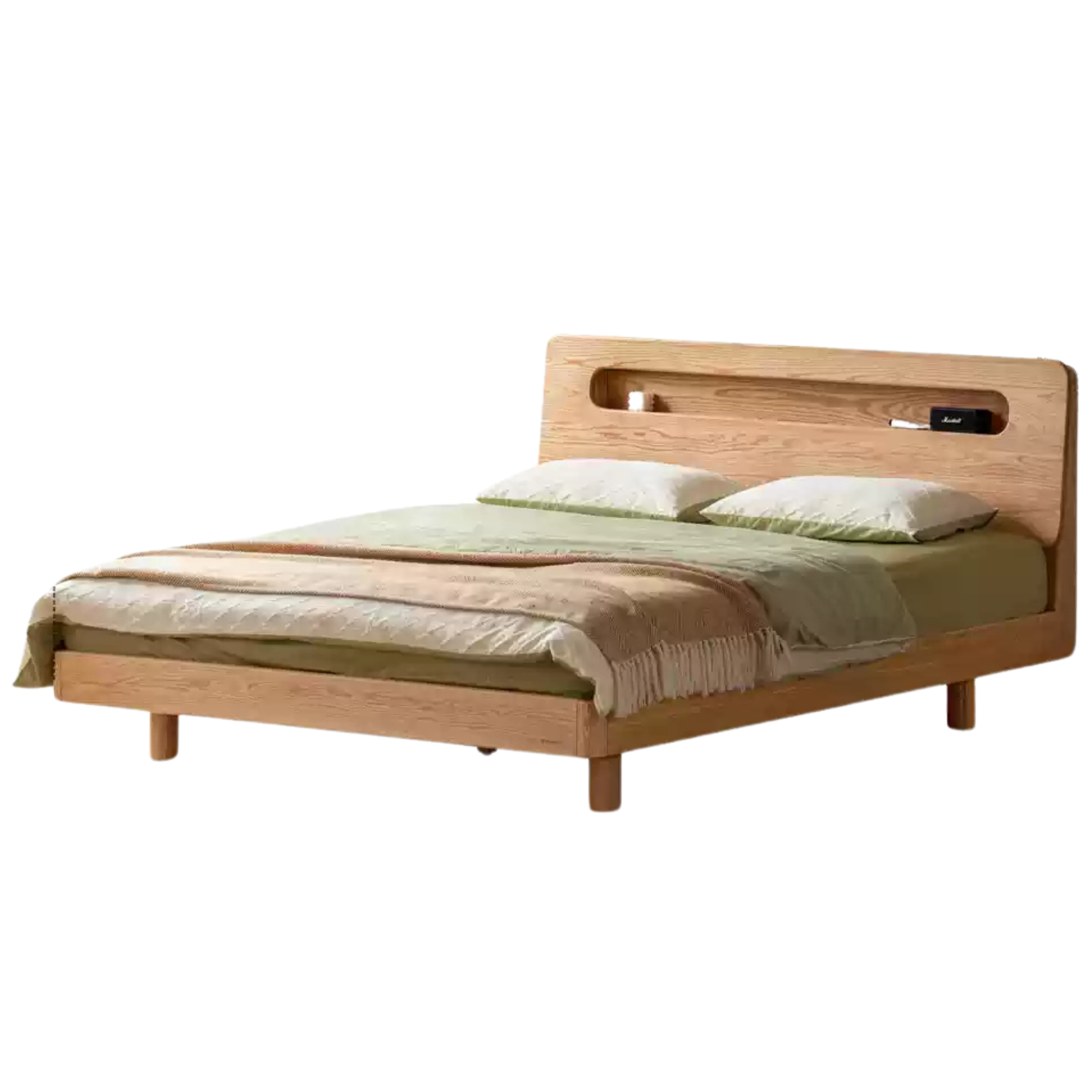 Oak Solid Wood Suspension Luminous Bed