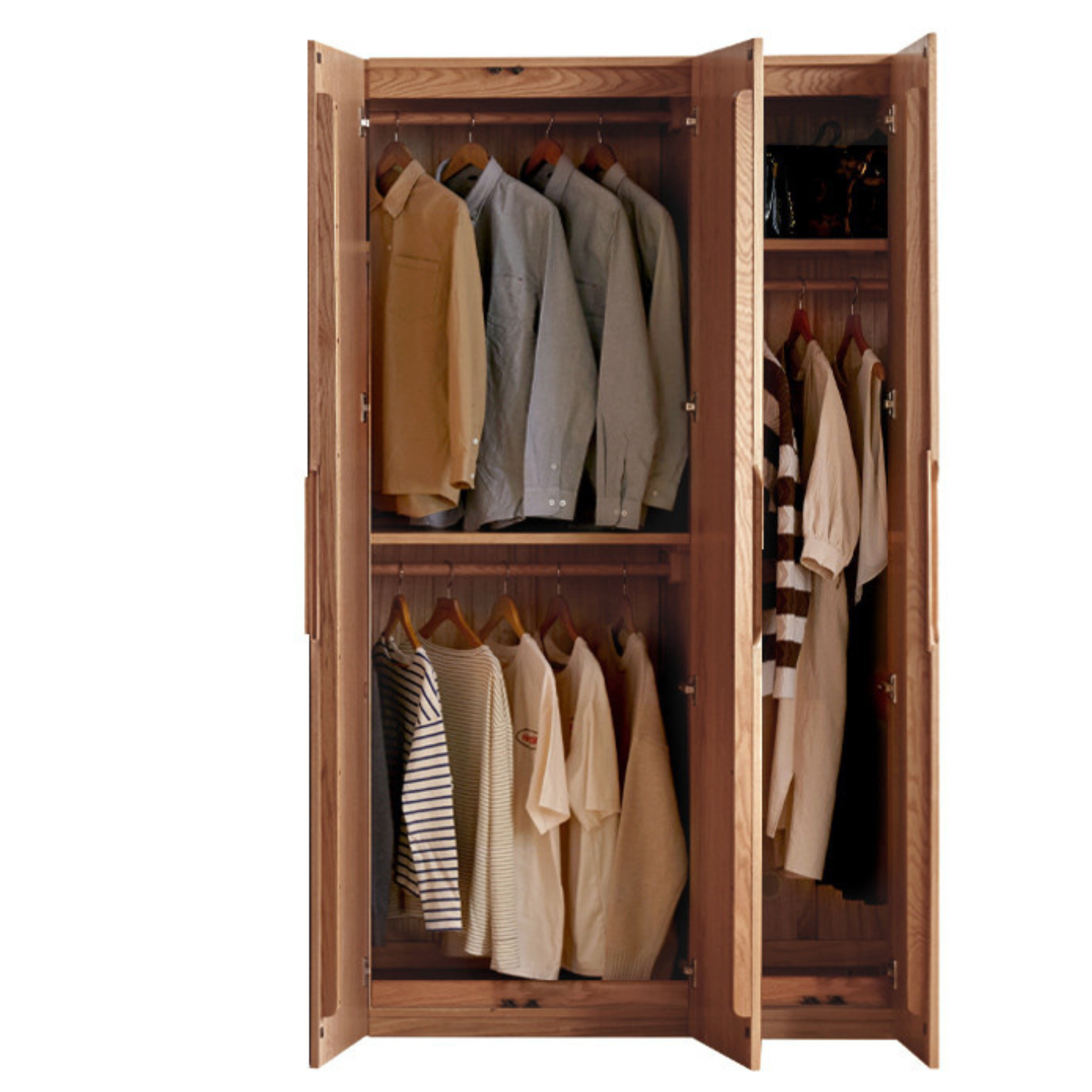 Oak Solid Wood Modern Wardrobe.