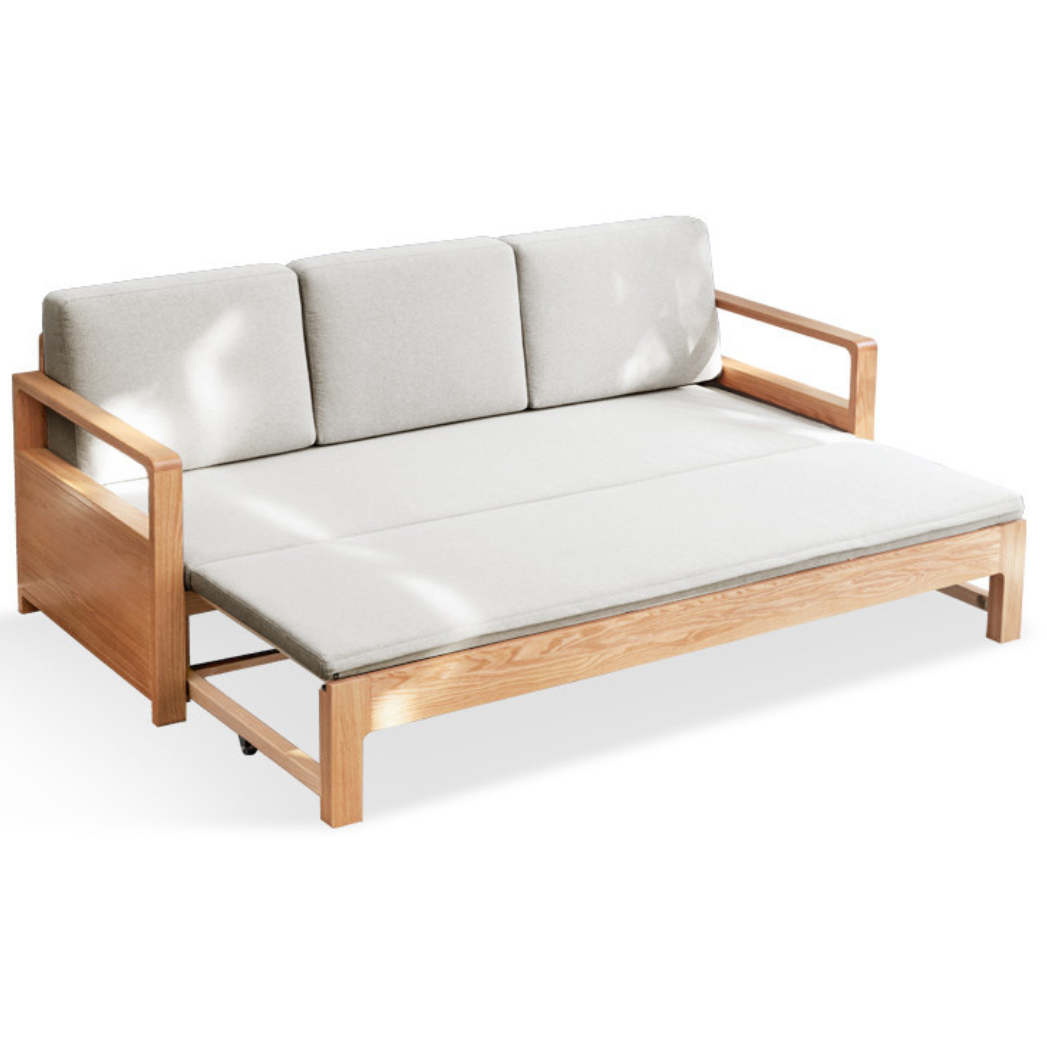Oak, Ash Solid Woof Folding Storage Sofa Bed.
