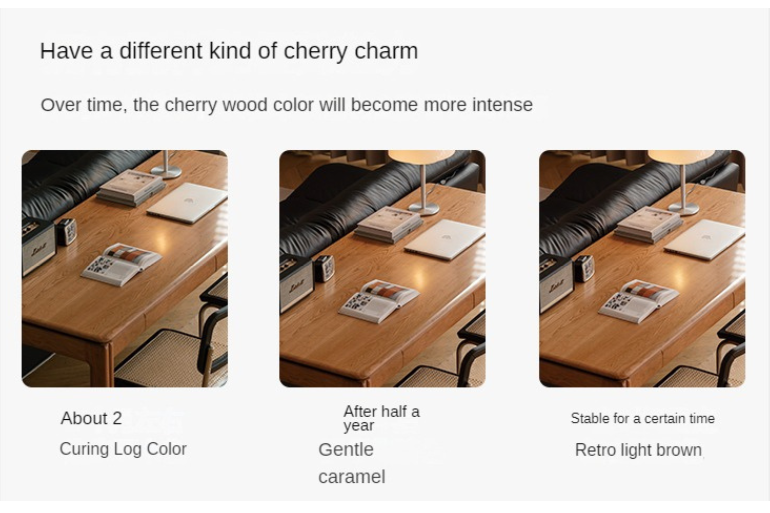 Cherry Solid Wood Color Large Office Desk