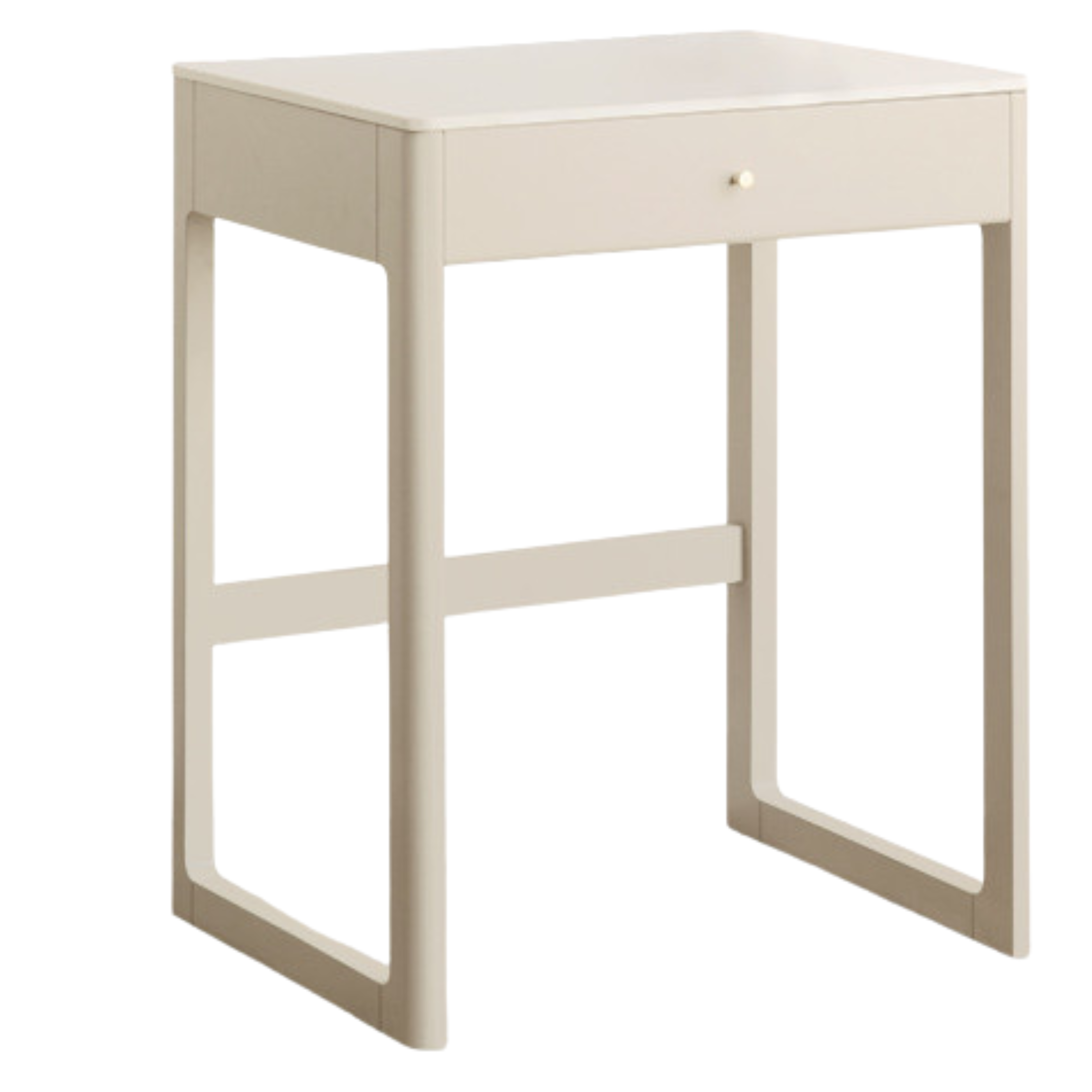 Poplar, Solid Rubberwood Rock Board Desk Bookshelf Integrated White Cream