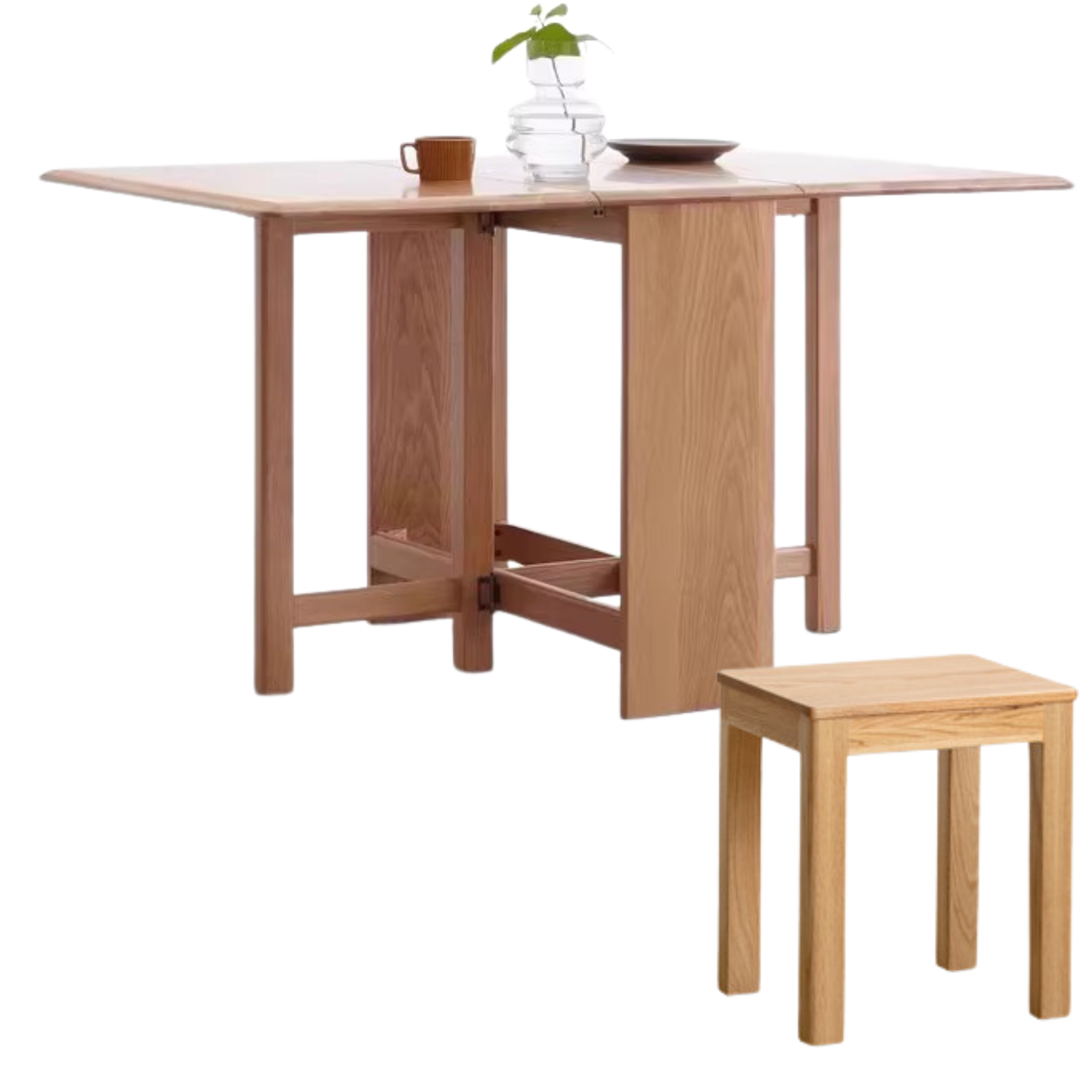 Oak Solid Wood Retractable Dining Table