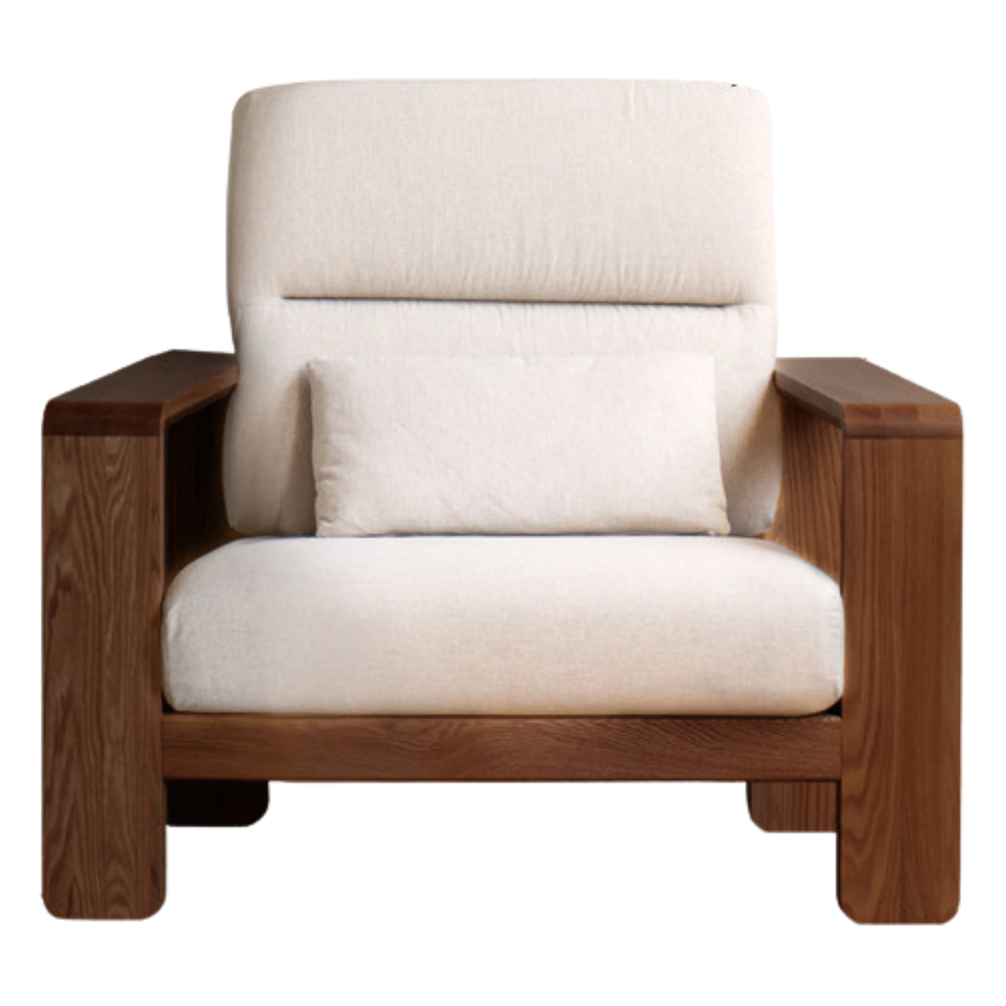 Oak Solid Wood High Back Fabric Corner Sofa Modern