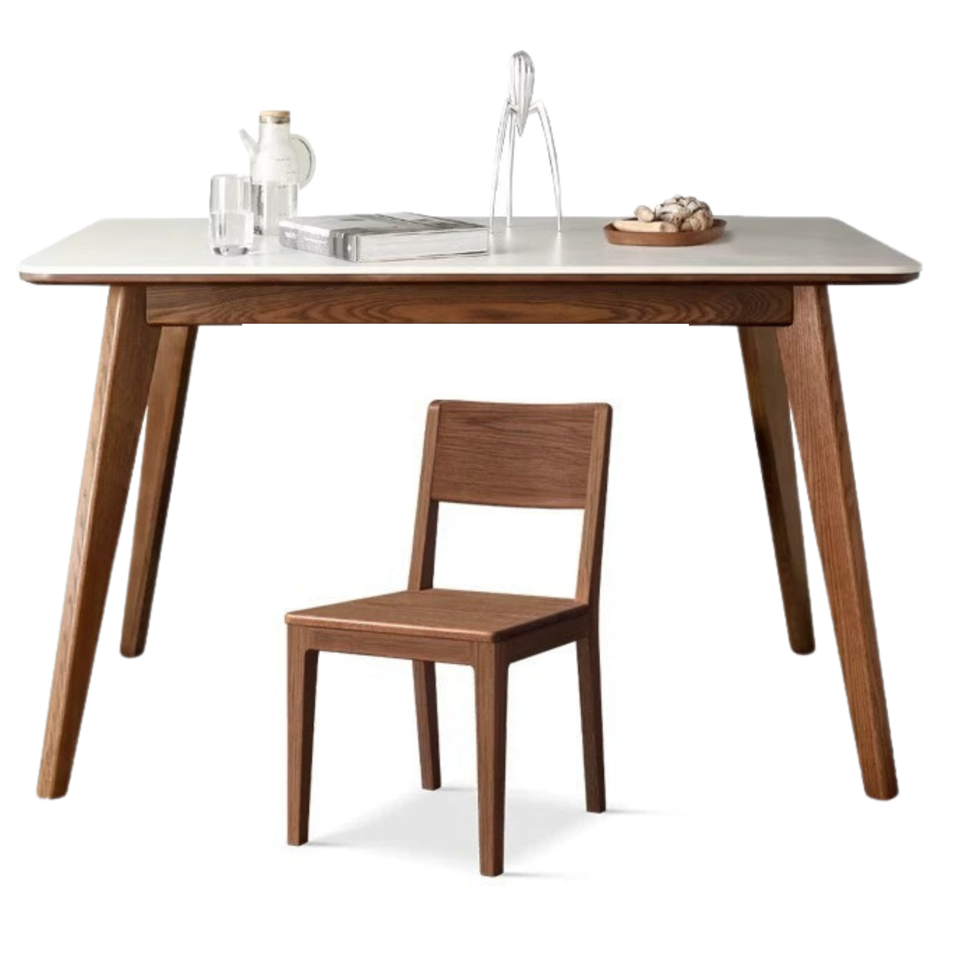 Ash, Black Walnut Solid Wood Slate Dining Table