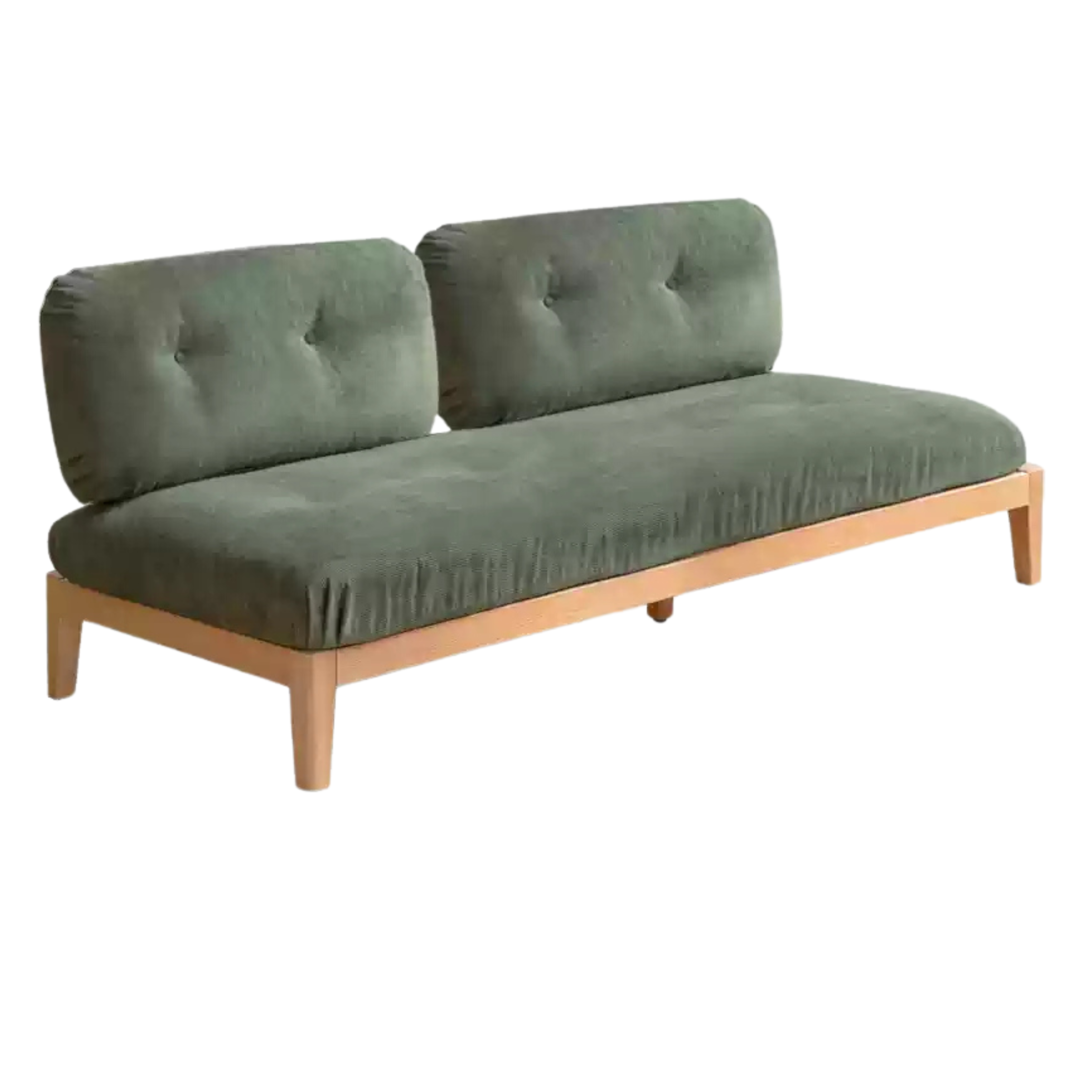 Oak Solid Wood Fabric Sofa.