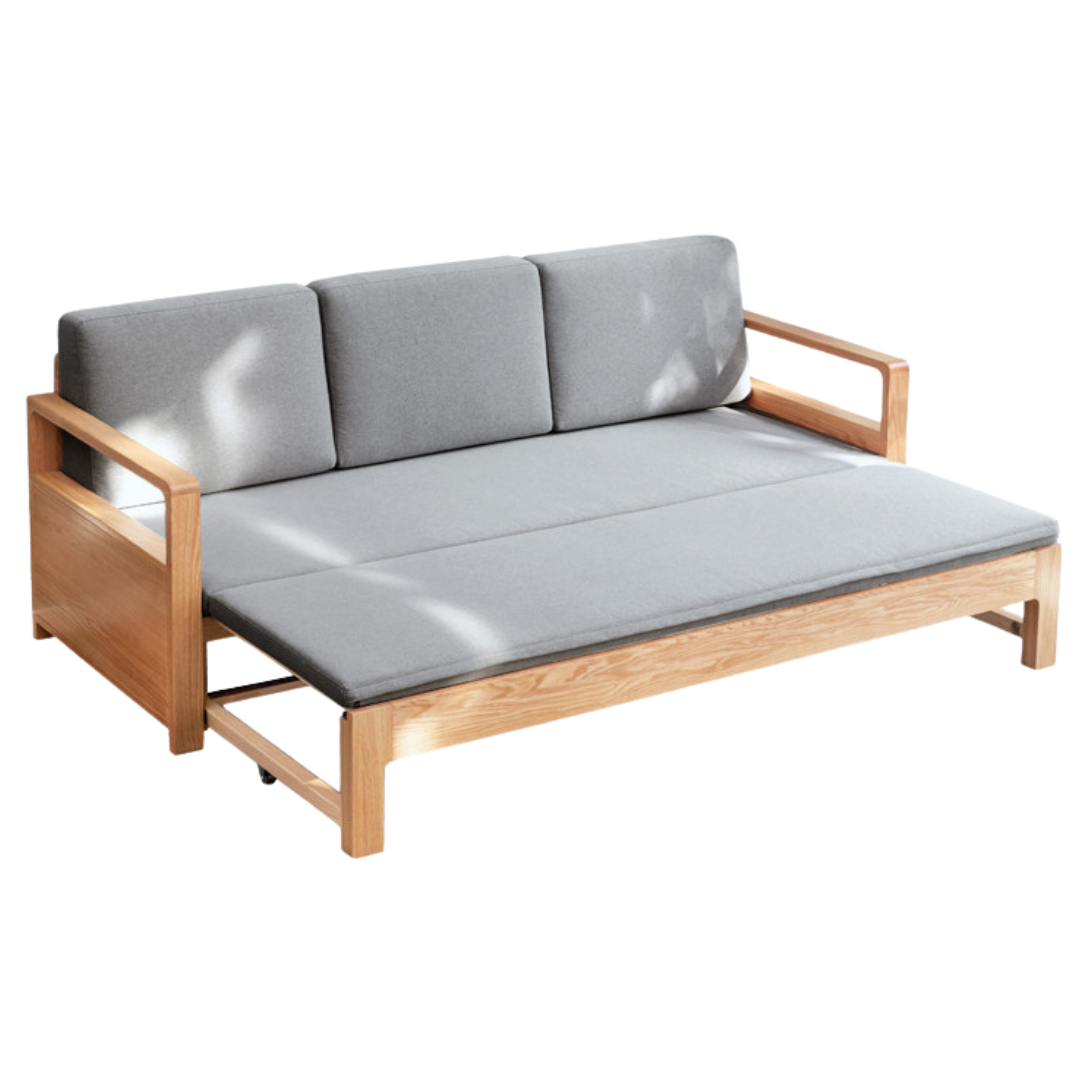 Oak, Ash Solid Woof Folding Storage Sofa Bed.