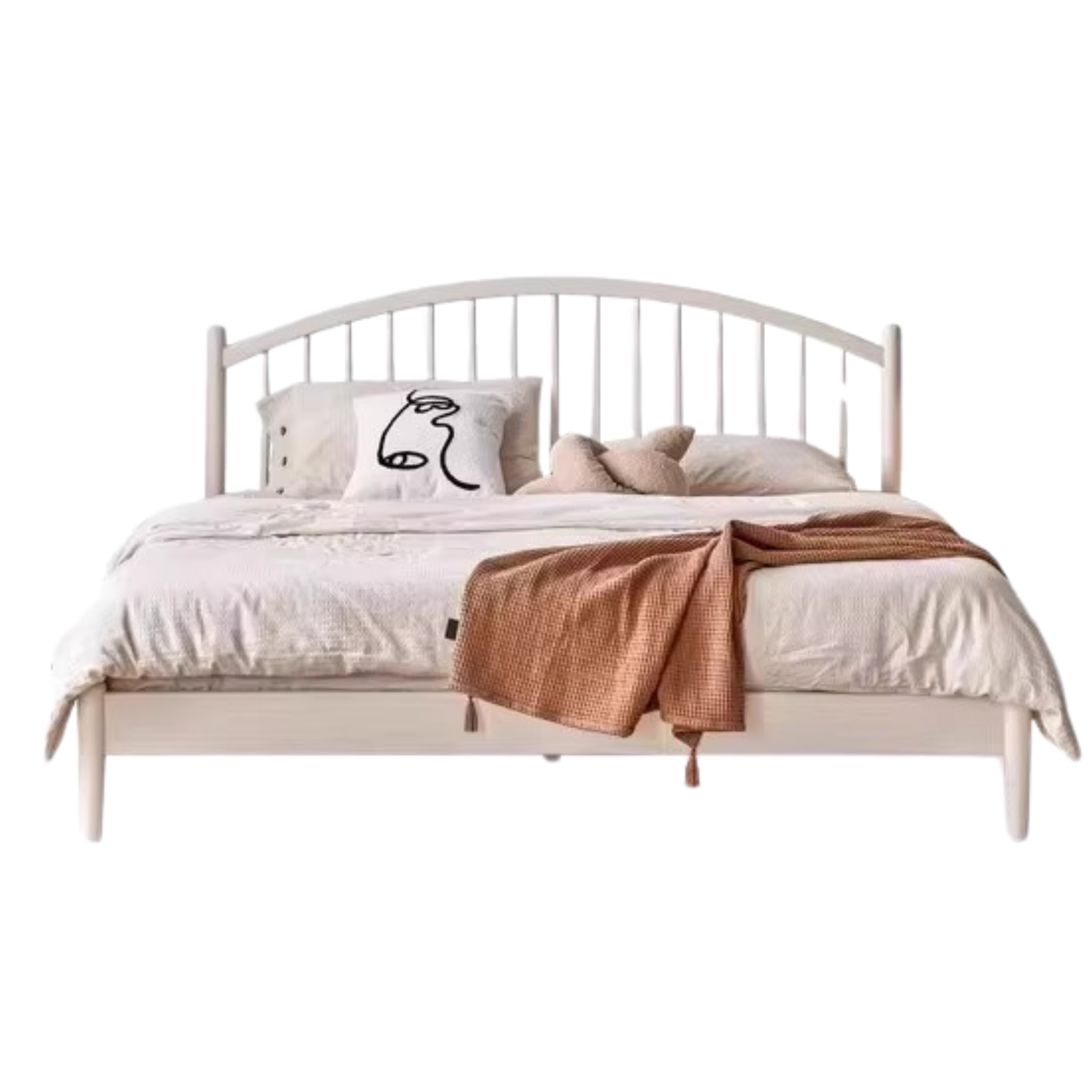 European Beech, Poplar Solid Wood Bed