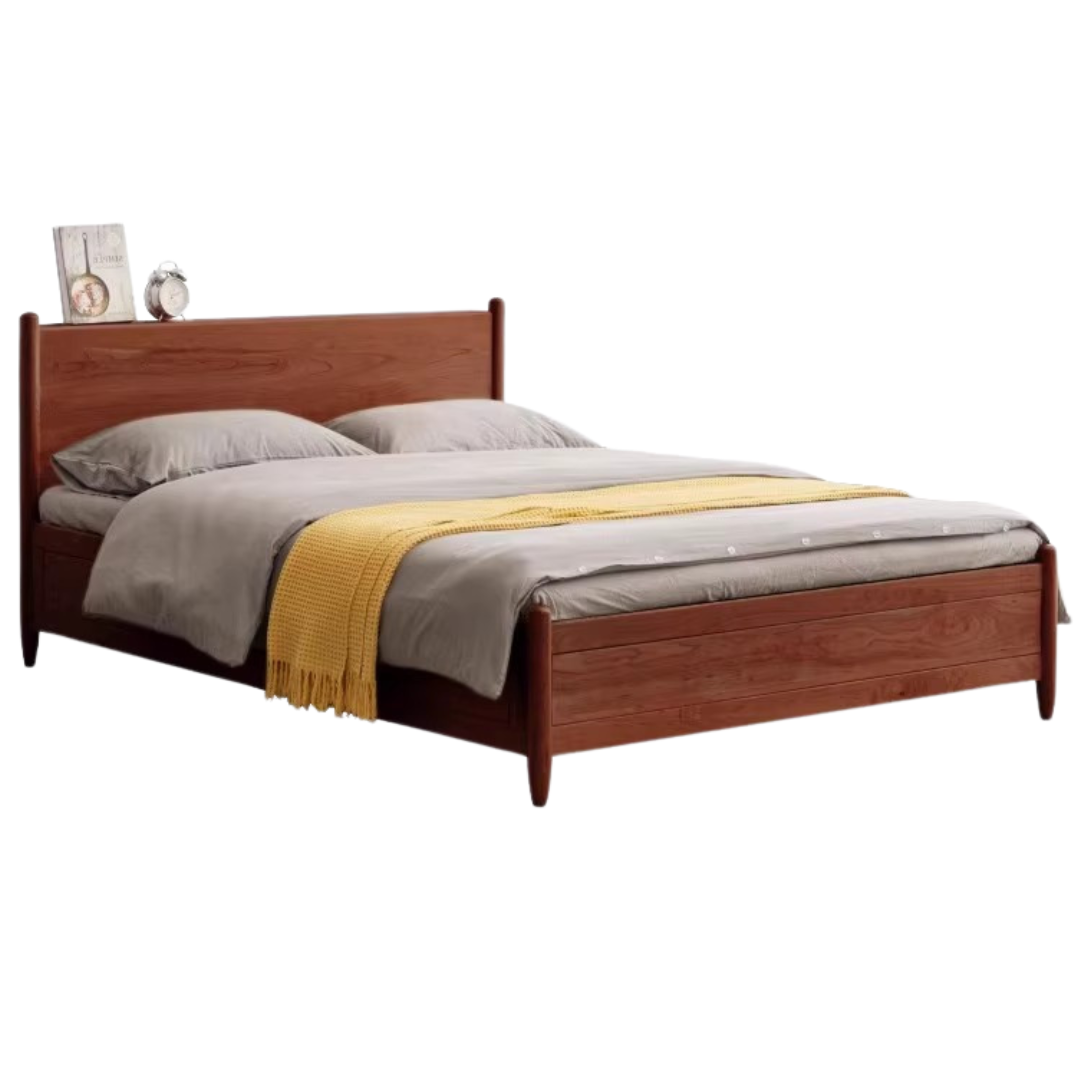 Cherry Wood, Black Walnut Solid Wood Box Bed