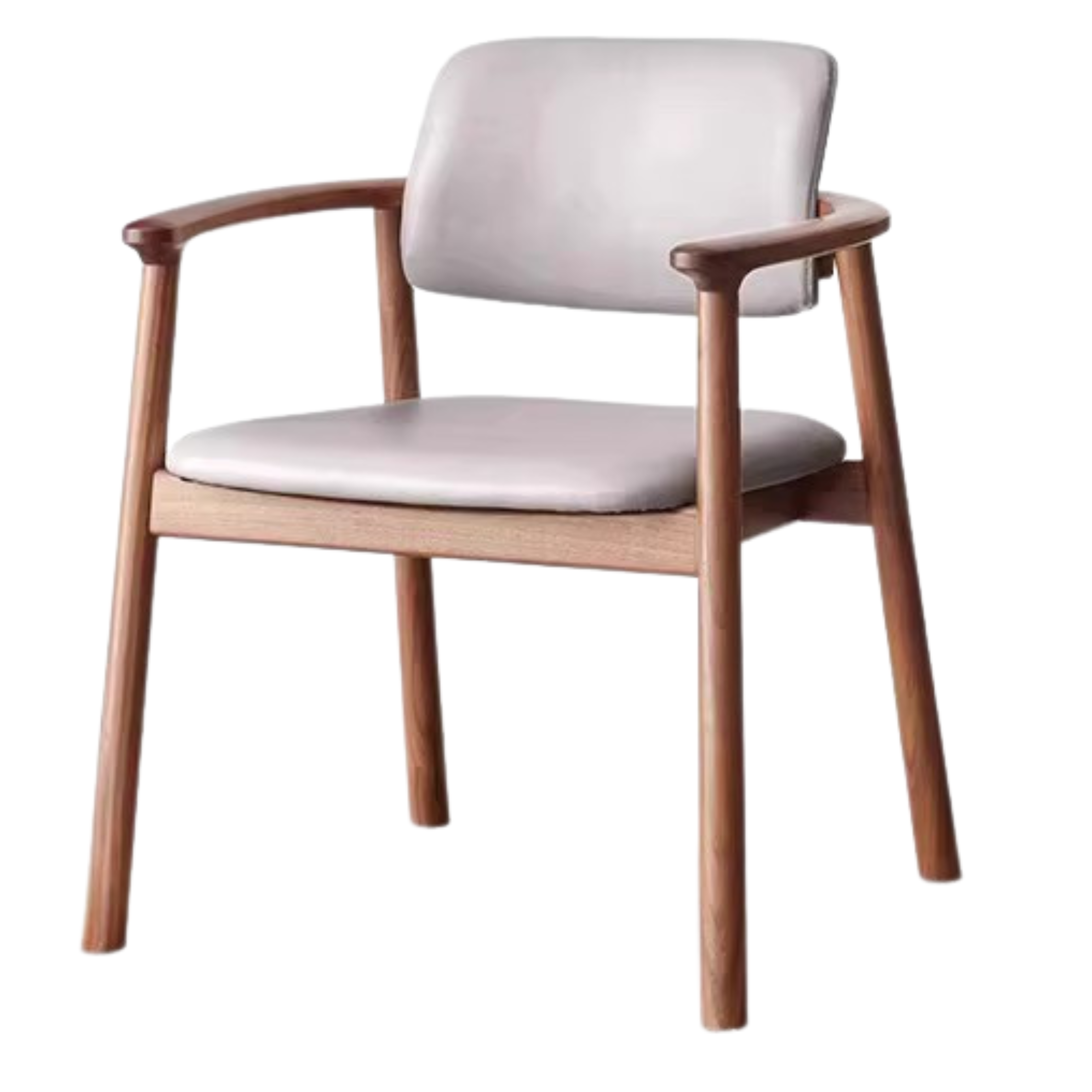 Black Walnut Solid Wood Top layer of Yellow Cowhide Armchair, Organic leather: