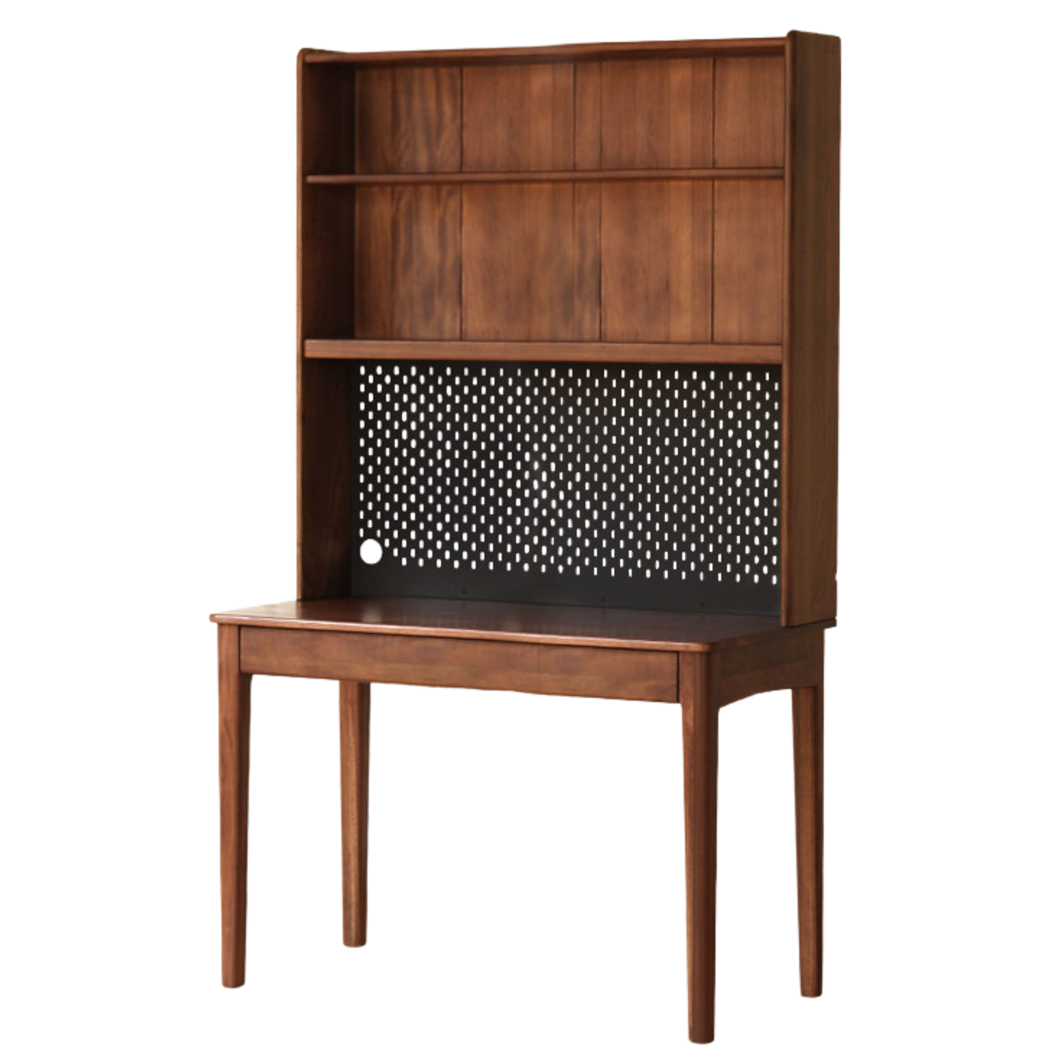 Black Walnut Solid Wood Desk Bookshelf