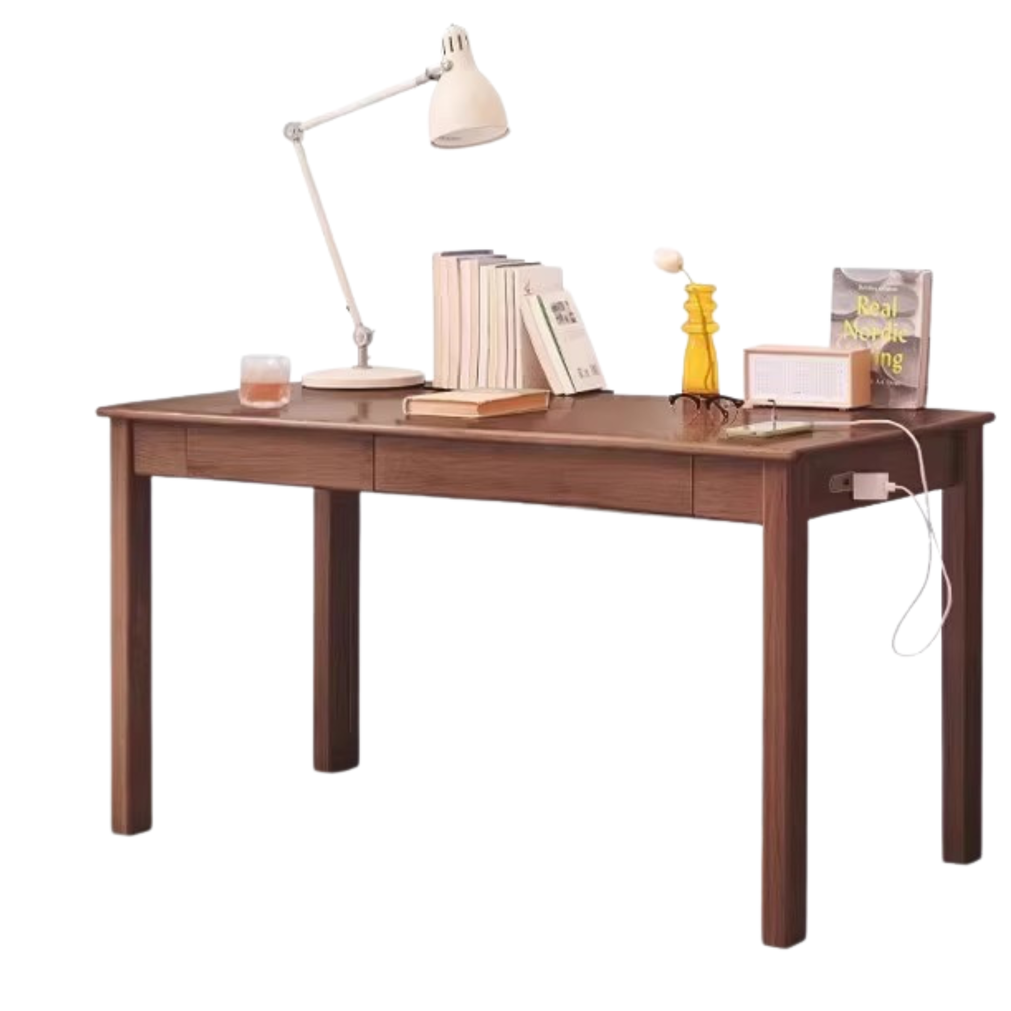 Oak, Ash Solid Wood USB Office Desk